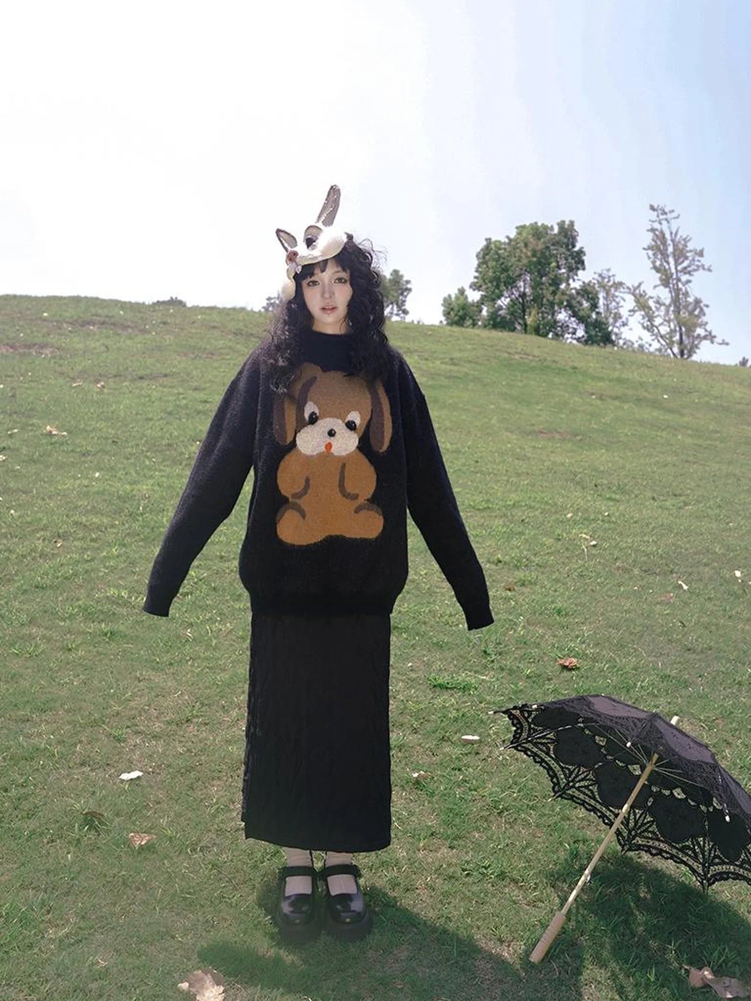 Day To Day Fairytale Park Split Side Knit Skirt