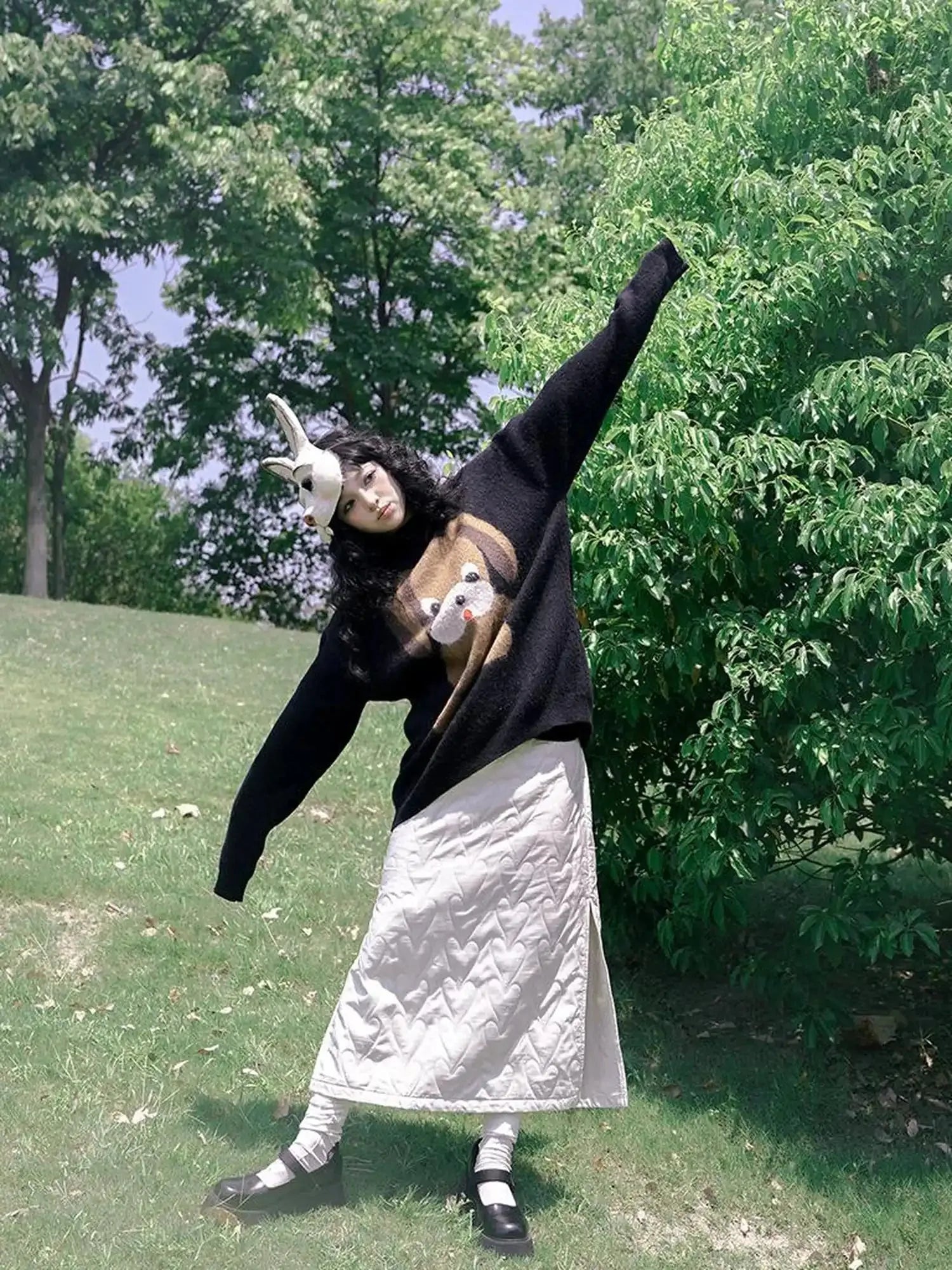 Day To Day Fairytale Park Split Side Knit Skirt