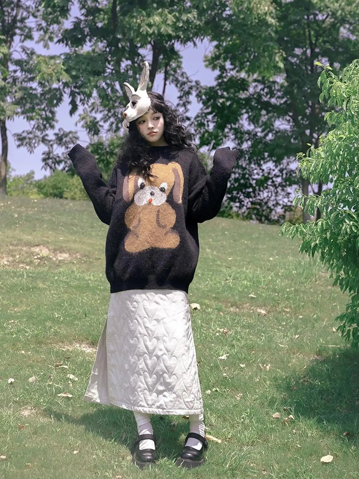 Day To Day Fairytale Park Split Side Knit Skirt