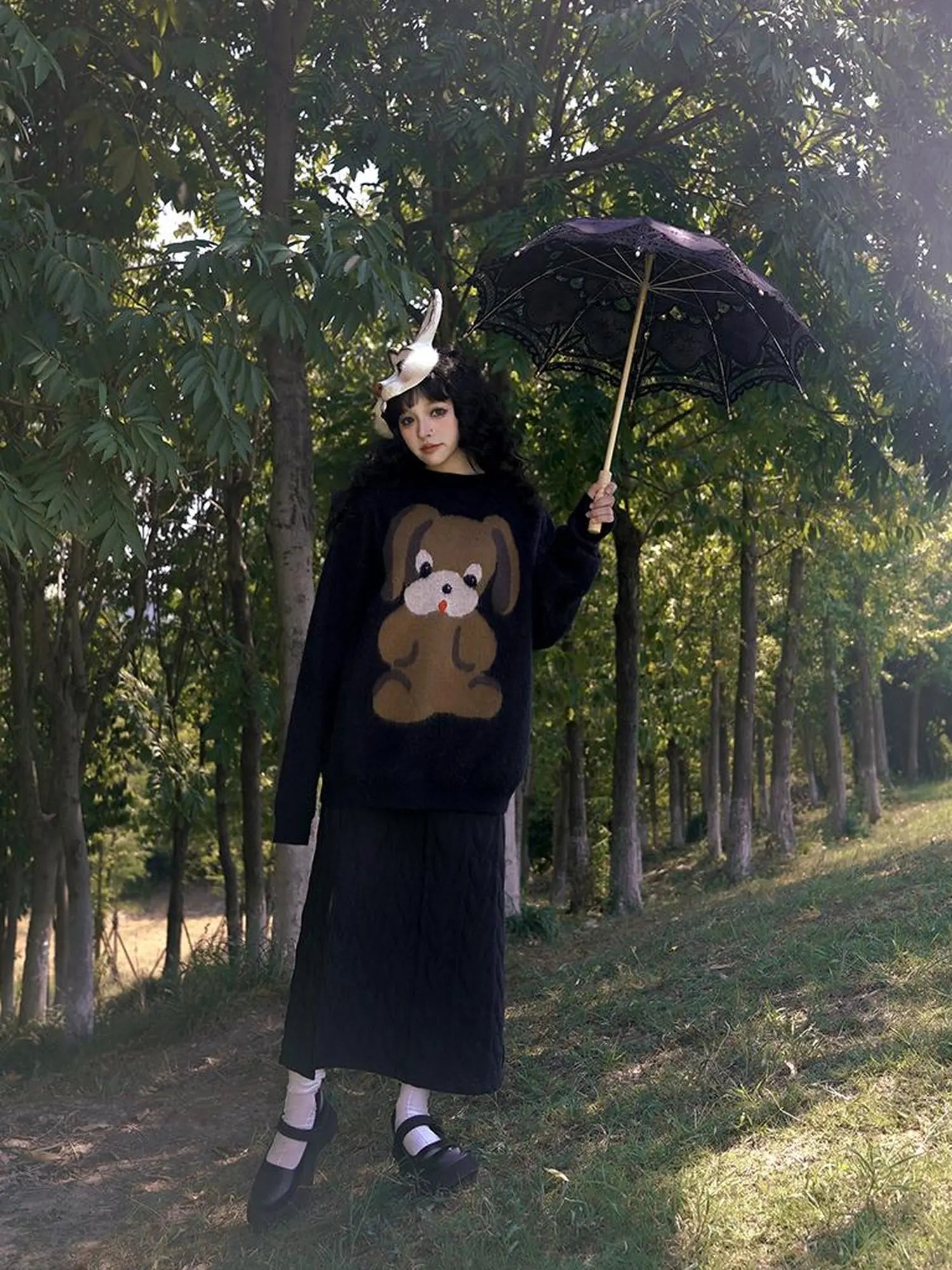 Day To Day Fairytale Park Split Side Knit Skirt