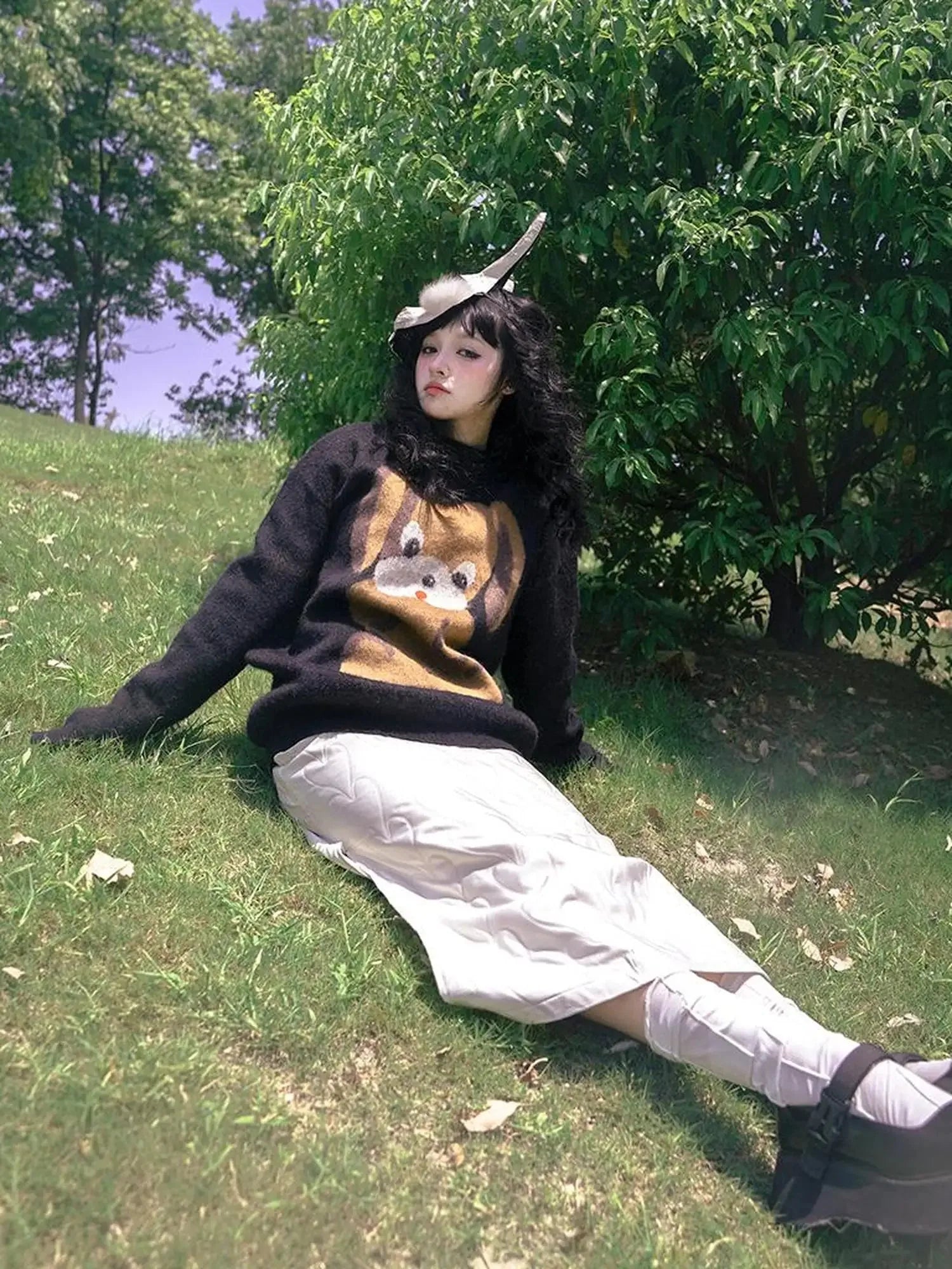 Day To Day Fairytale Park Split Side Knit Skirt