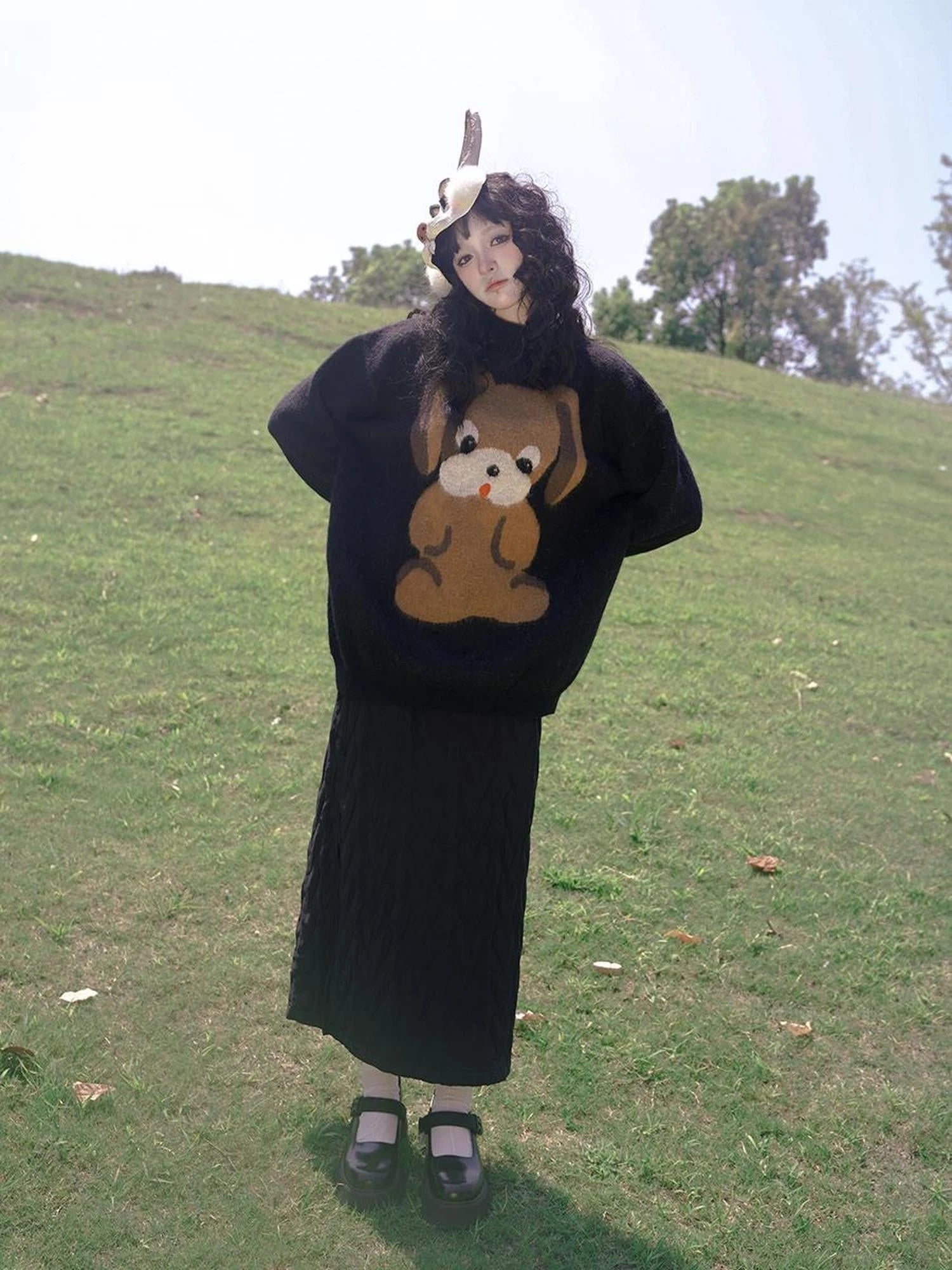 Day To Day Fairytale Park Split Side Knit Skirt