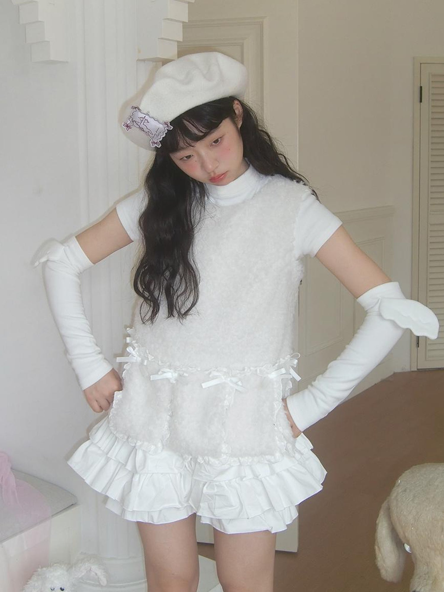 Daytoday Day To Day Poetry Beret Cute Angel Gray