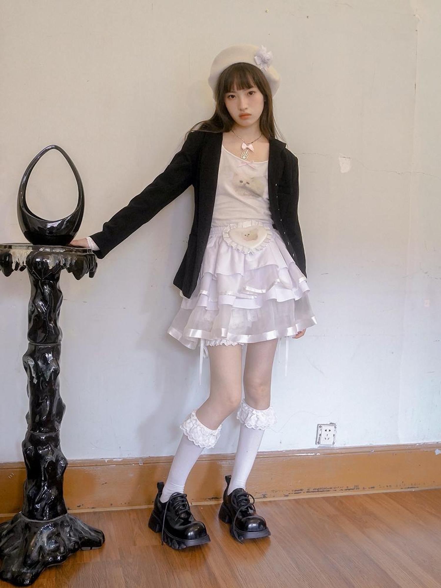 Daytoday Day To Day Princess Ballet Angel Print Fluffy Short Skirt