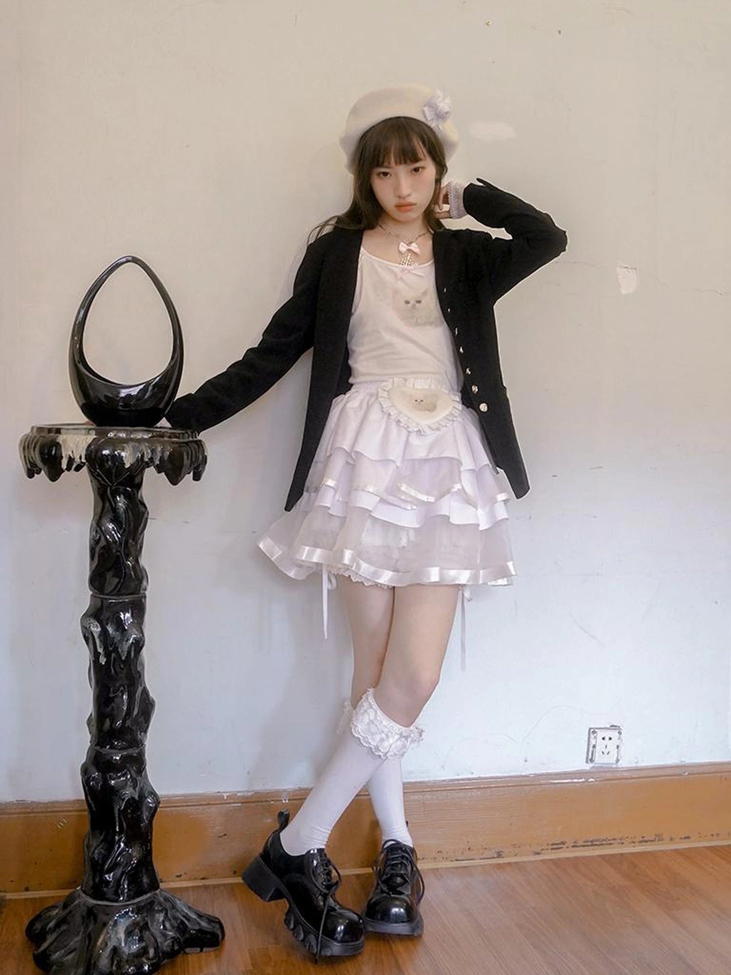 Day To Day Princess Ballet Angel Print Fluffy Short Skirt