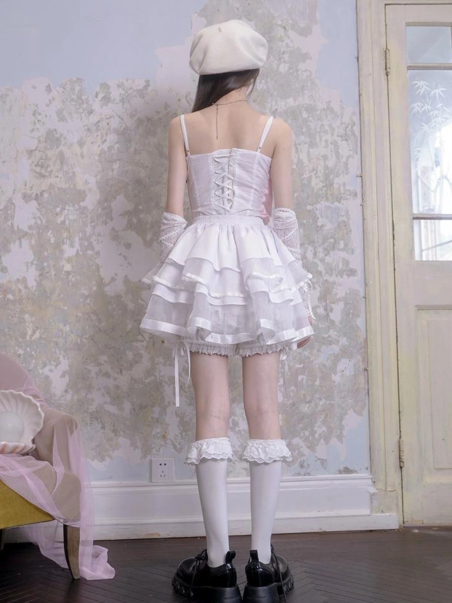 Day To Day Princess Ballet Angel Print Fluffy Short Skirt