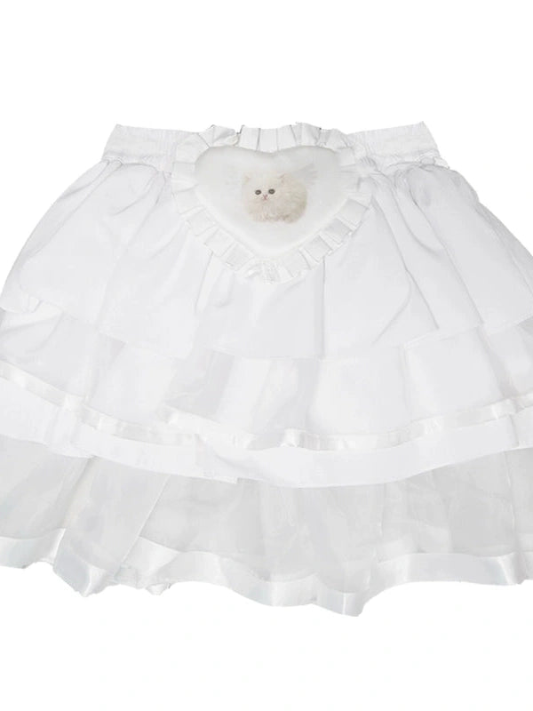 Day To Day Princess Ballet Angel Print Fluffy Short Skirt