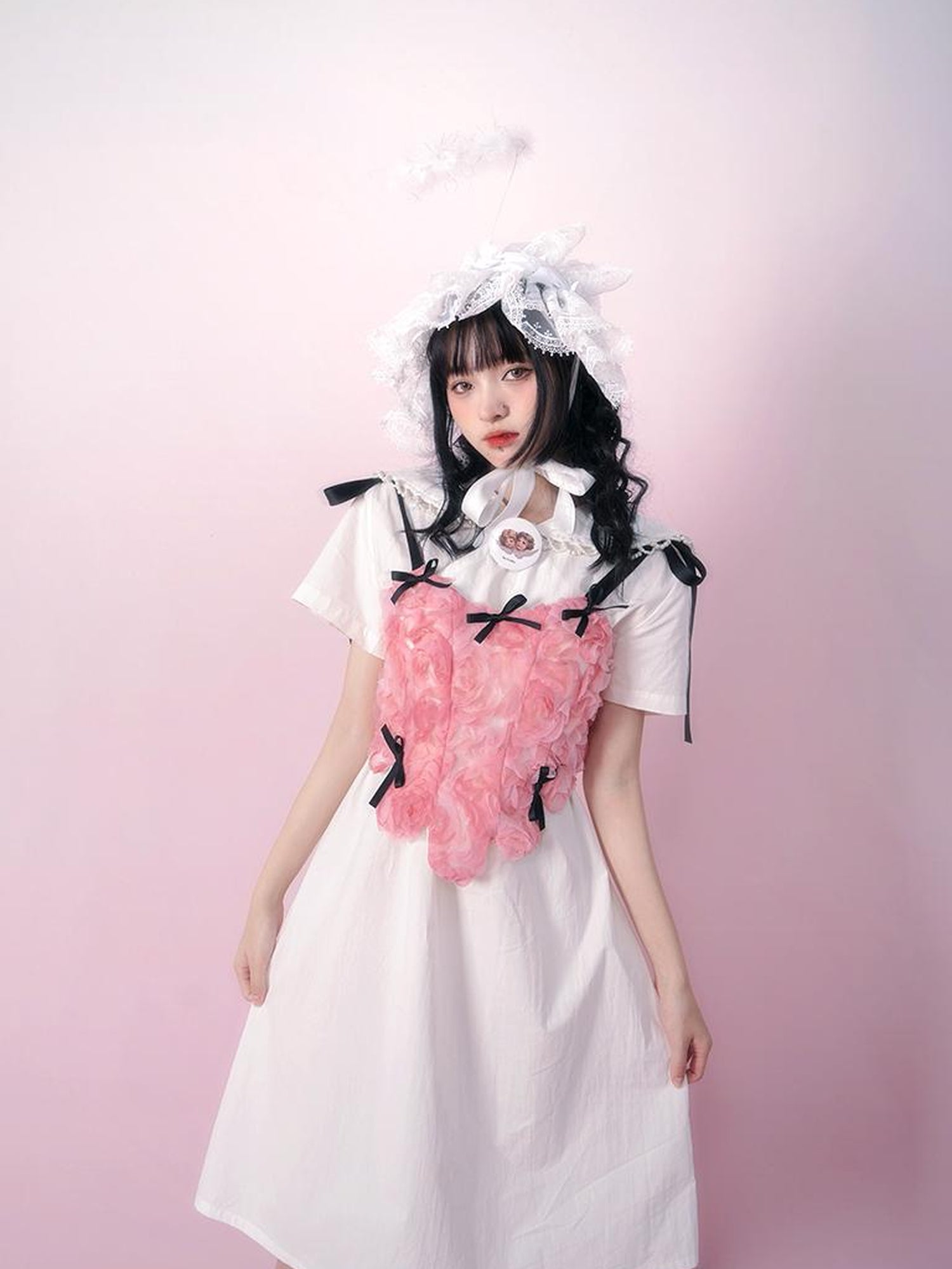 Daytoday Day To Day Rose Bow Lace Up Vest