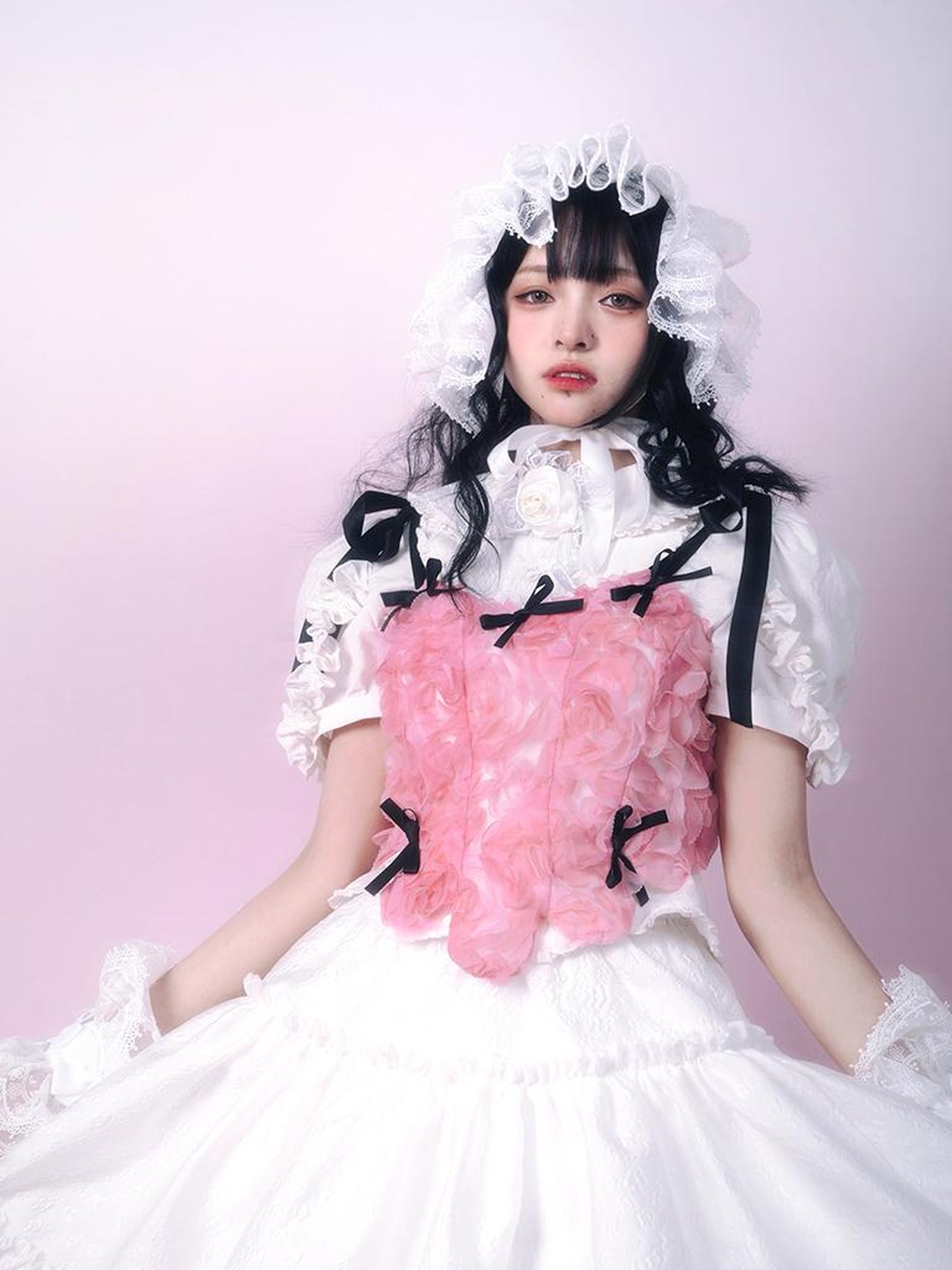 Daytoday Day To Day Rose Bow Lace Up Vest