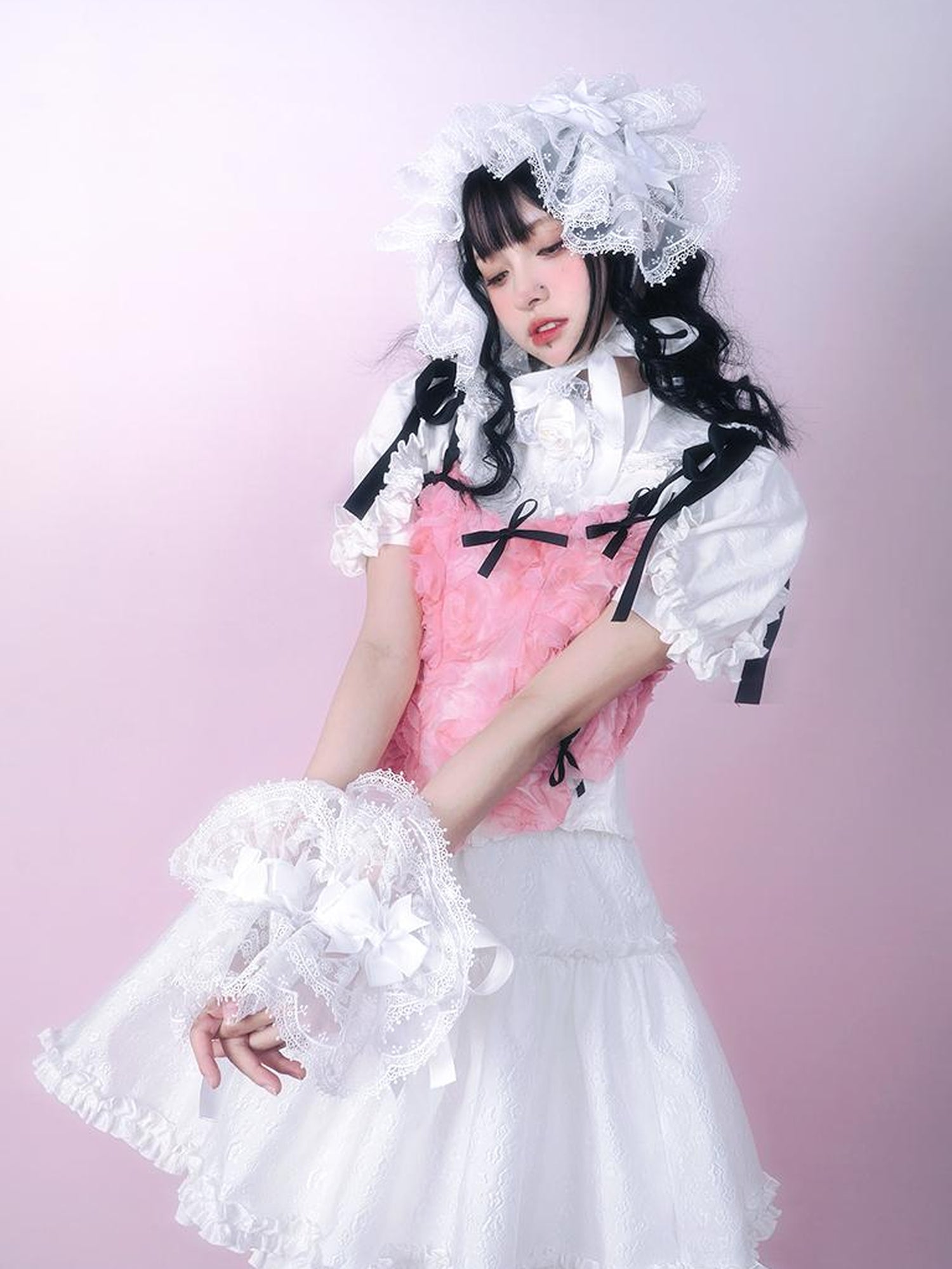 Daytoday Day To Day Rose Bow Lace Up Vest