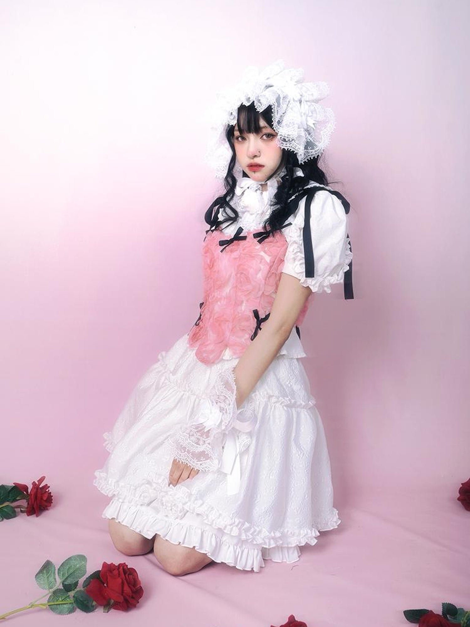 Daytoday Day To Day Rose Bow Lace Up Vest