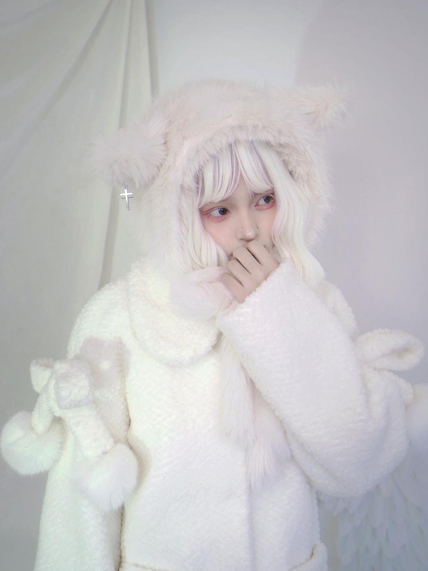 Daytoday Day To Day Sweet Bow Cherry Wool Blend Coat