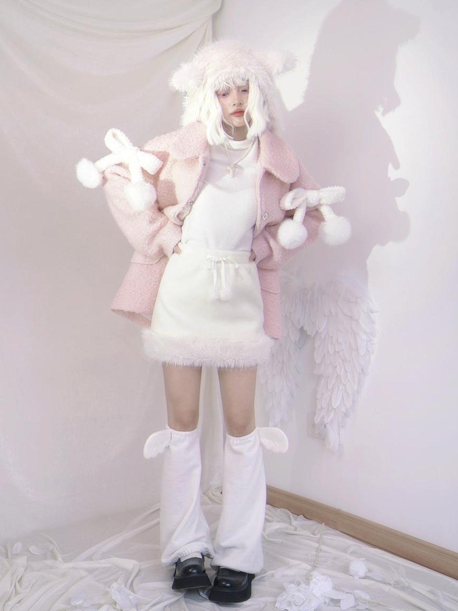 Daytoday Day To Day Sweet Bow Cherry Wool Blend Coat