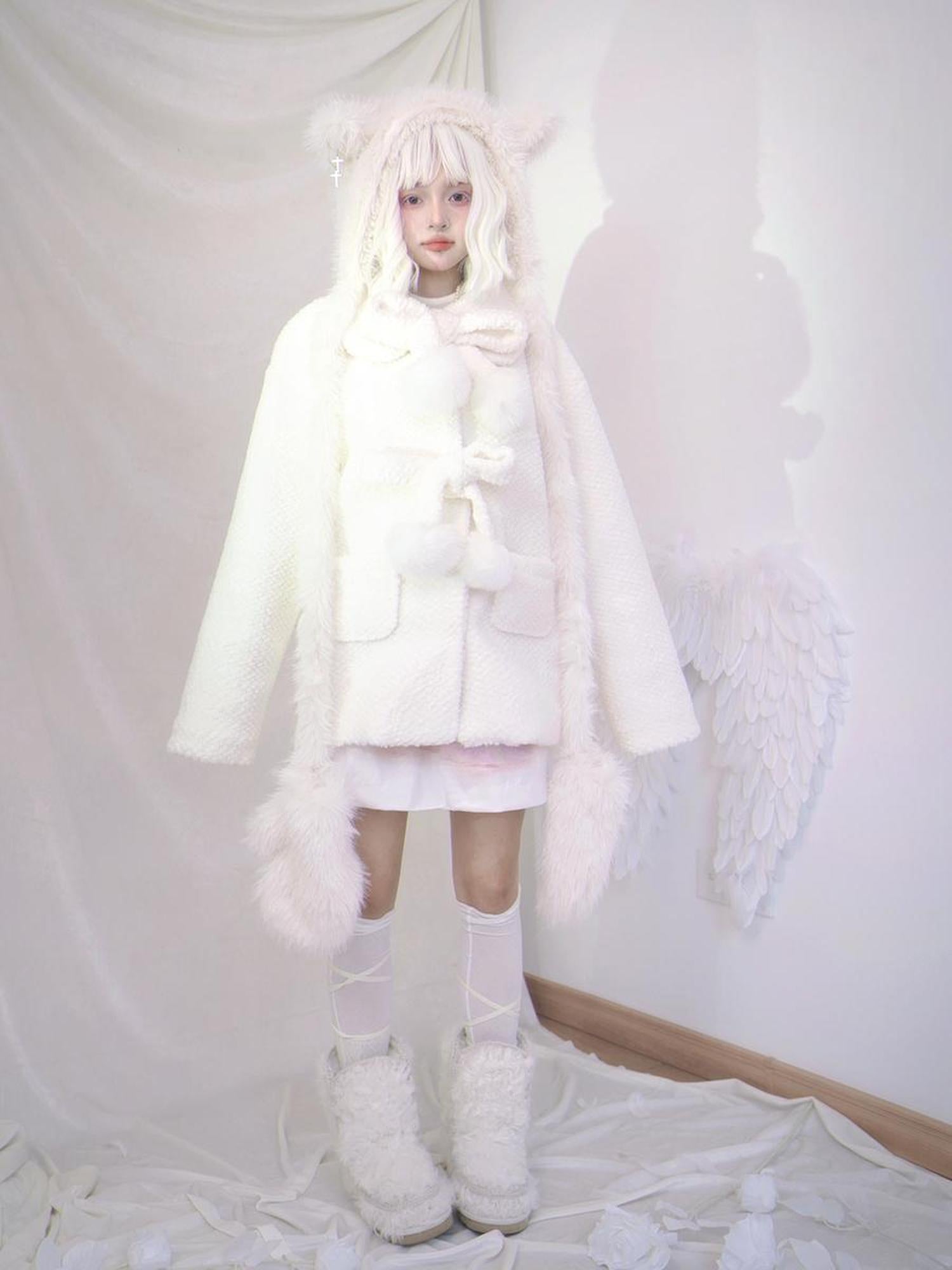 Daytoday Day To Day Sweet Bow Cherry Wool Blend Coat