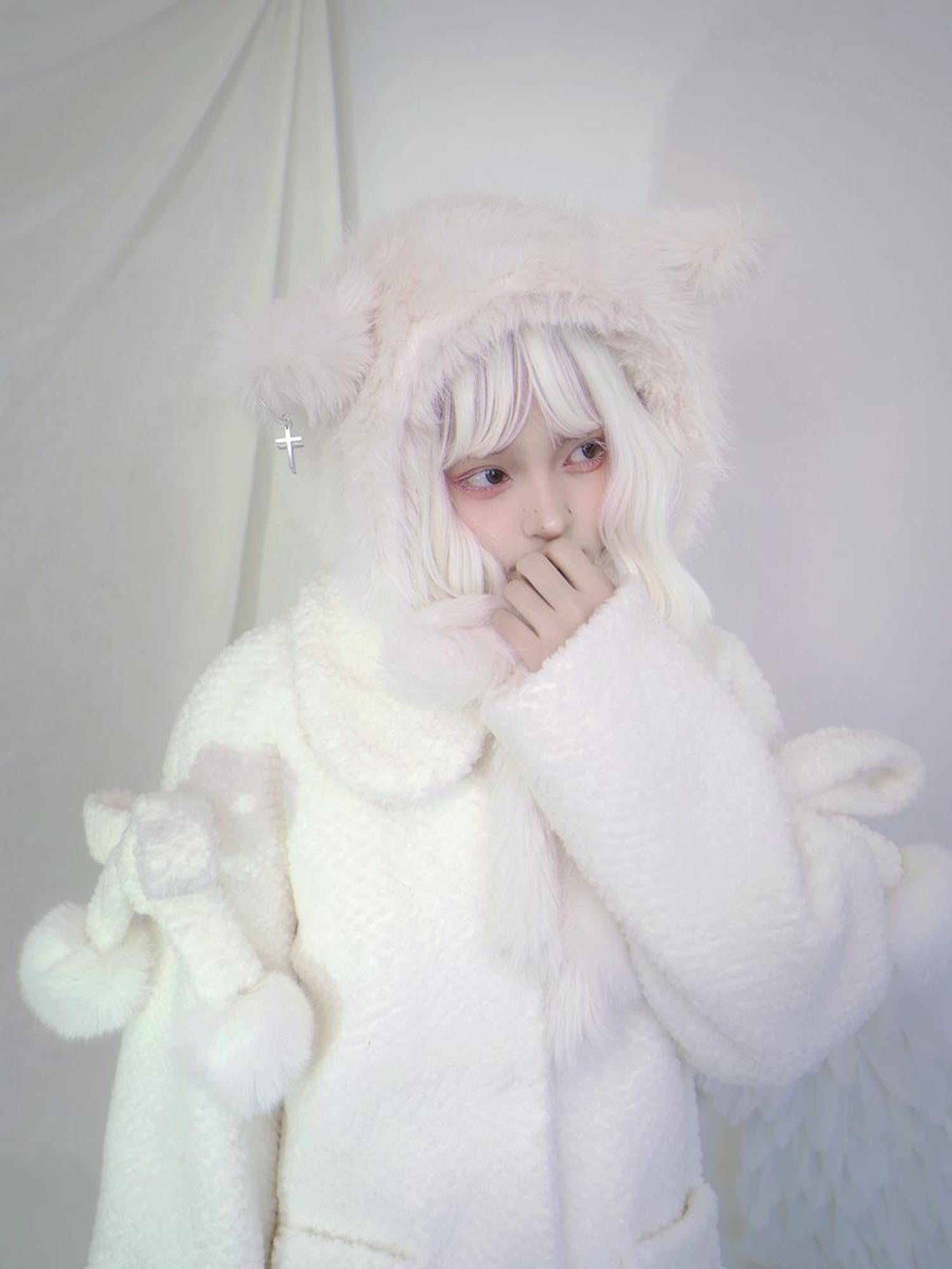 Daytoday Day To Day Sweet Bow Cherry Wool Blend Coat