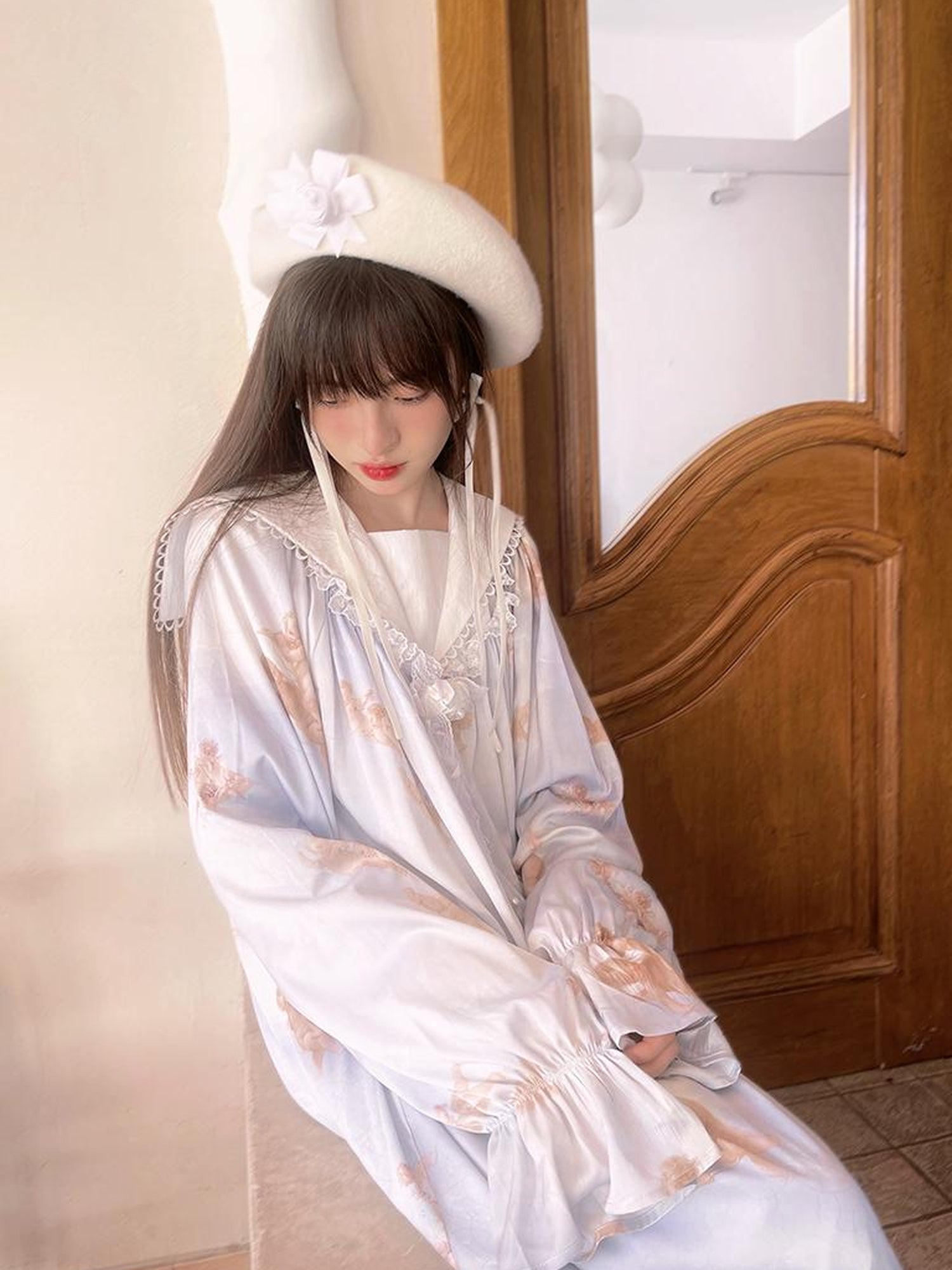 Daytoday Daytoday Print Angel Garden Long Sleeve Dress