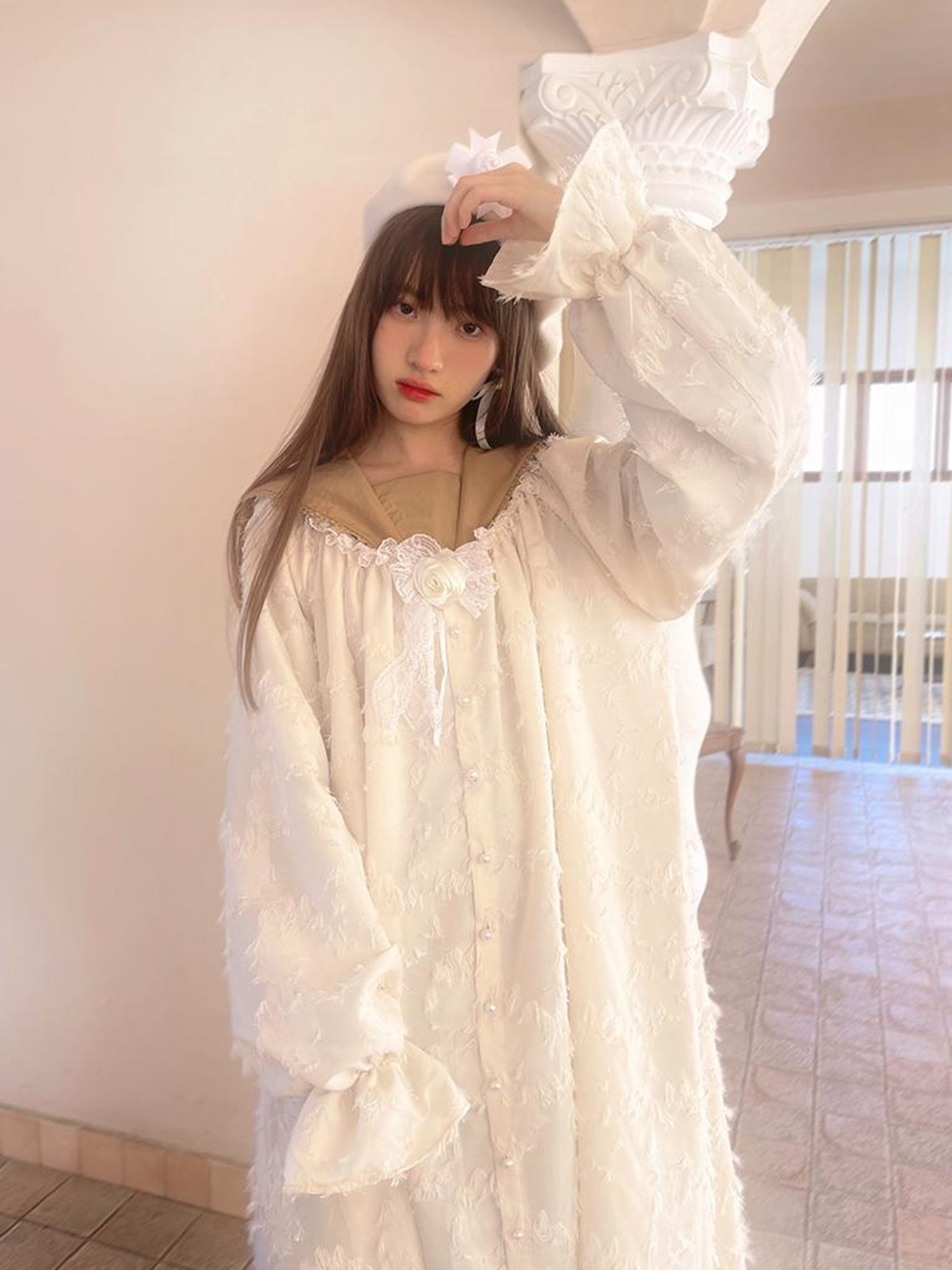 Daytoday Daytoday Print Angel Garden Long Sleeve Dress