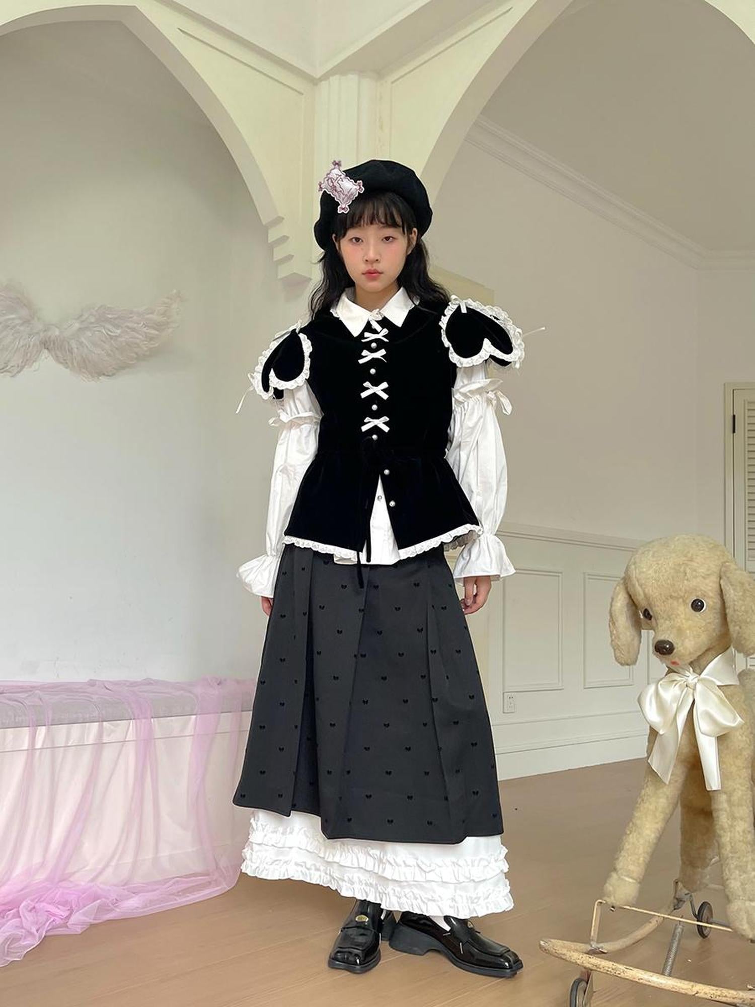 Daytoday Detachable Sleeve Velvet Heart Vest Top