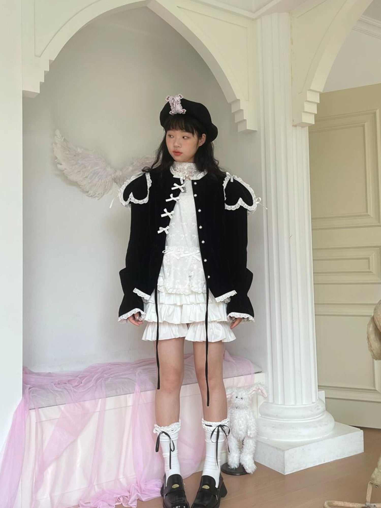 Daytoday Detachable Sleeve Velvet Heart Vest Top