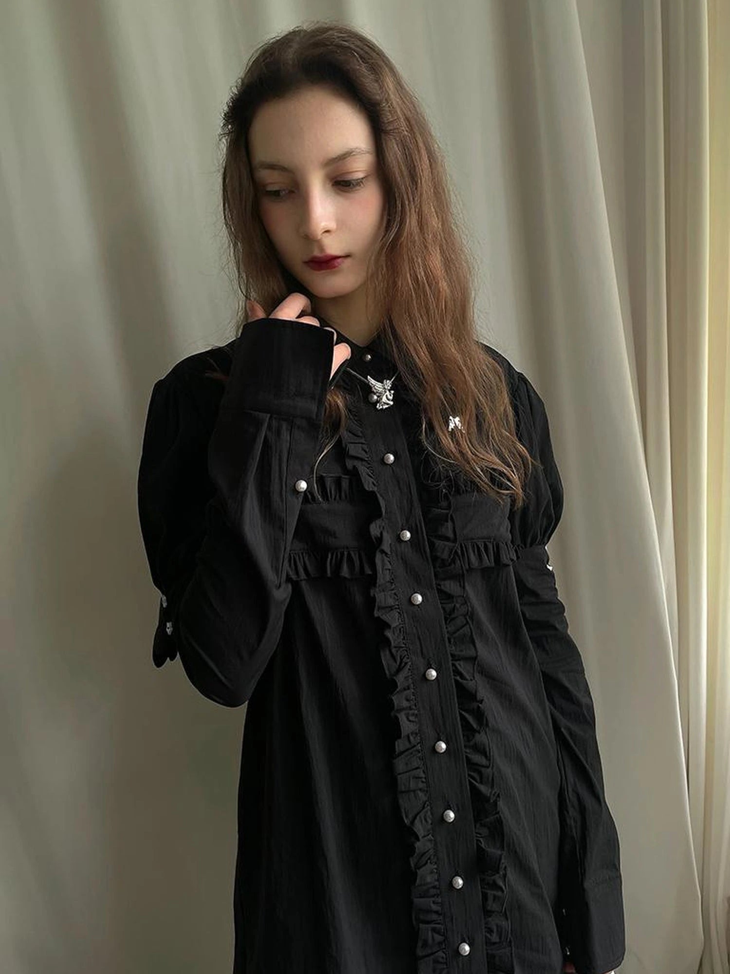 Detachable Wing Sleeve Long Cross Shirt