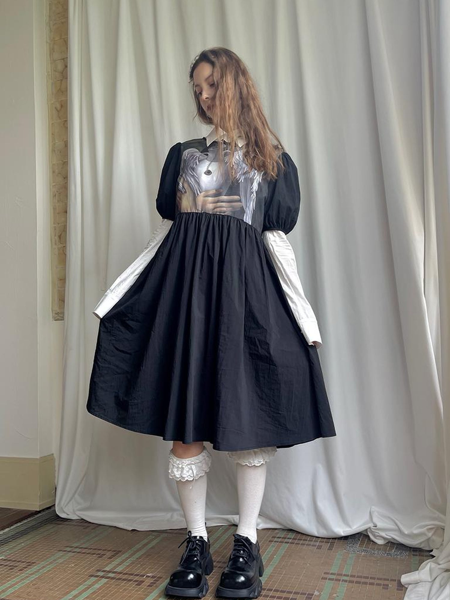 Daytoday Detachable Wing Sleeve Long Cross Shirt