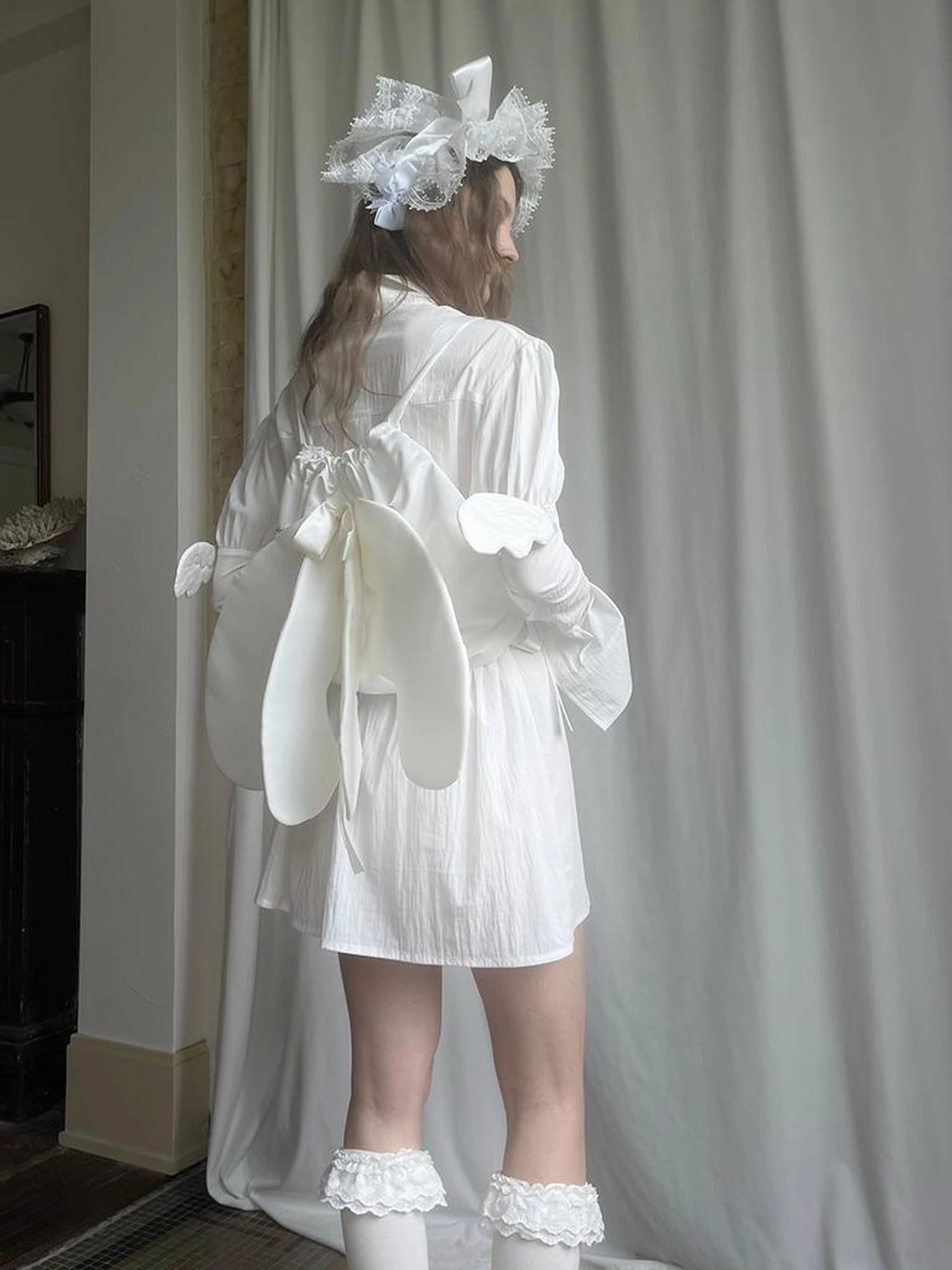 Detachable Wing Sleeve Long Cross Shirt