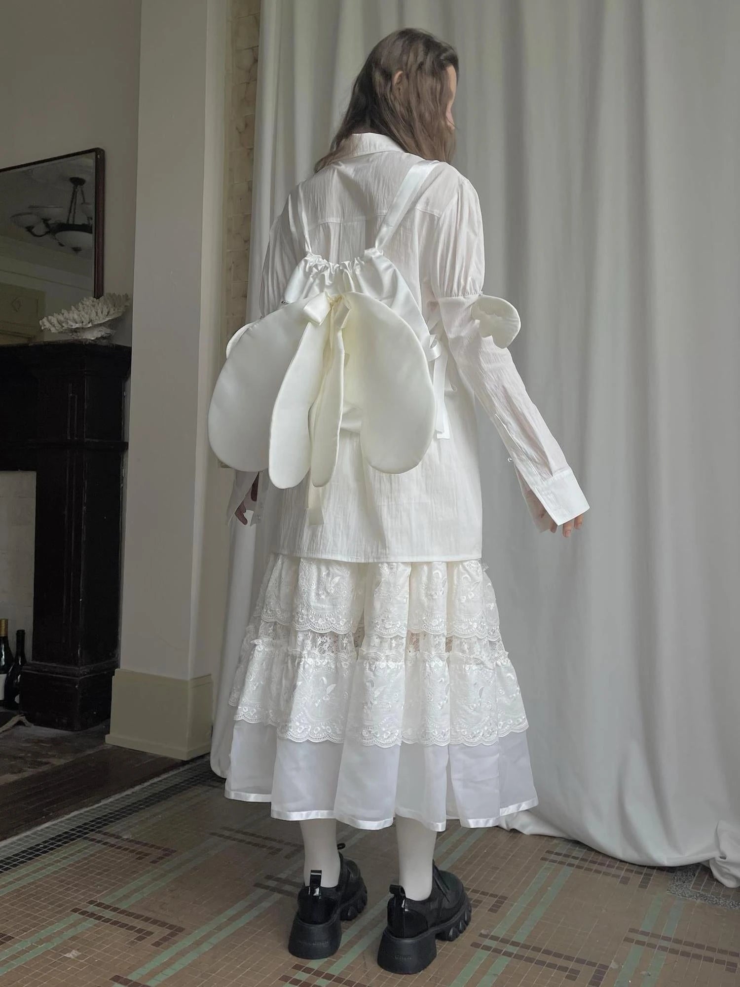 Detachable Wing Sleeve Long Cross Shirt