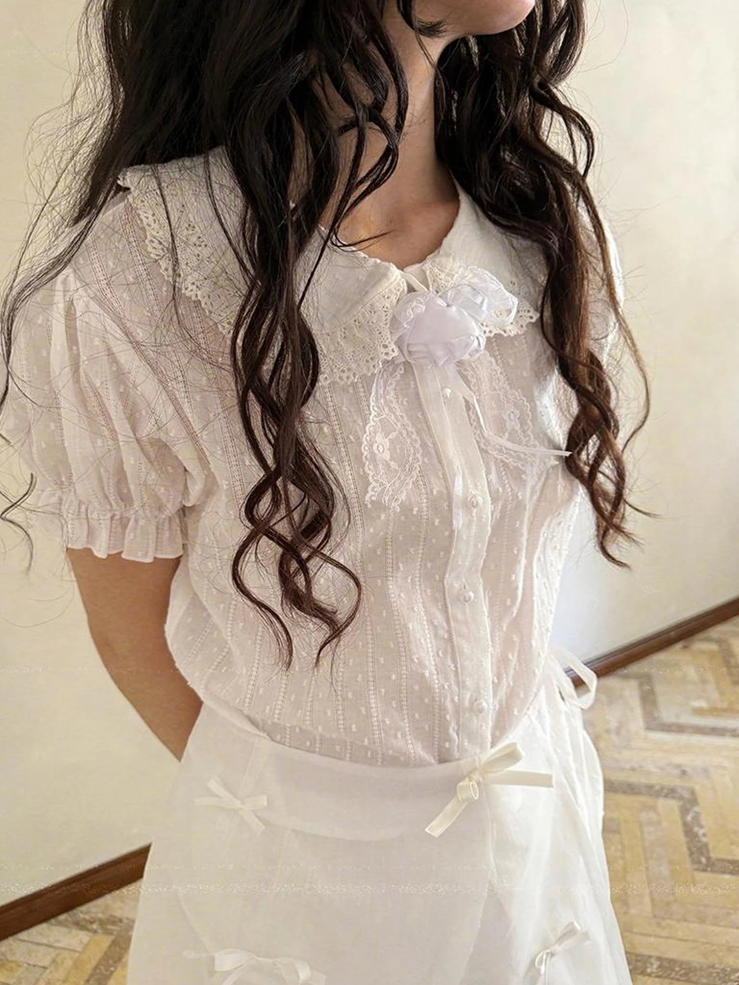 Fairy Tale Bubble Sleeve Cotton Shirt
