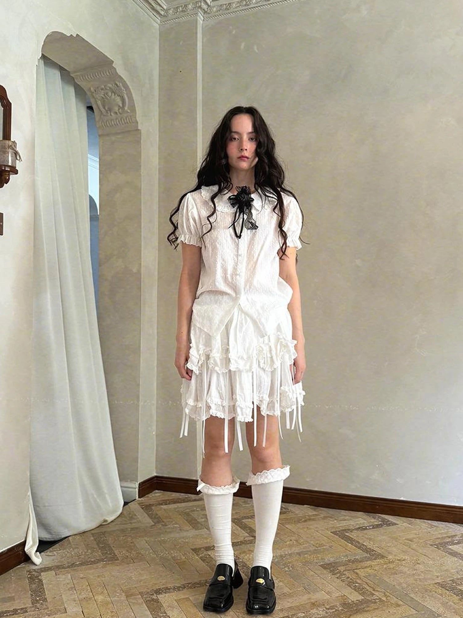 Fairy Tale Bubble Sleeve Cotton Shirt