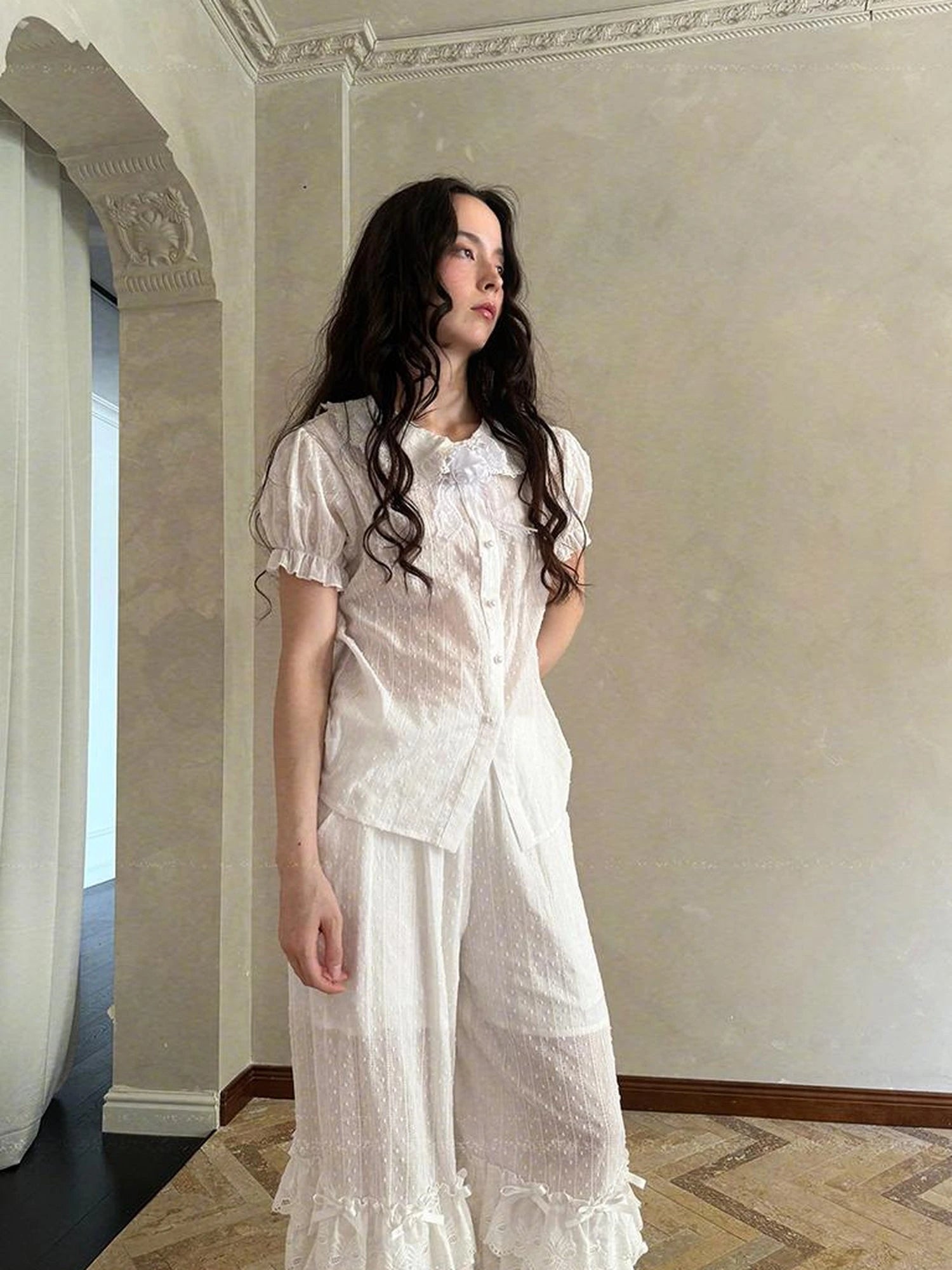 Fairy Tale Bubble Sleeve Cotton Shirt