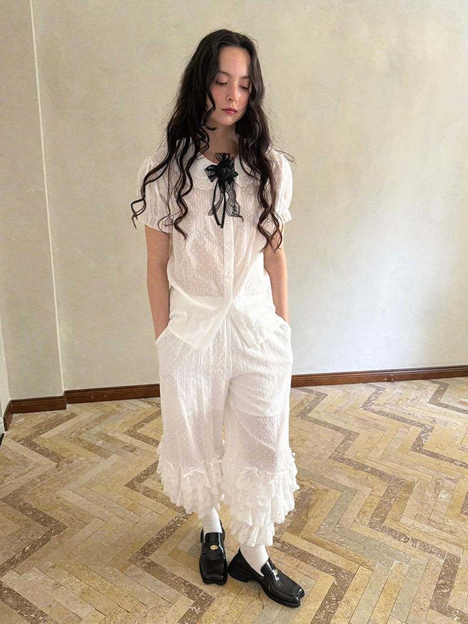 Daytoday Fairy Tale Bubble Sleeve Cotton Shirt