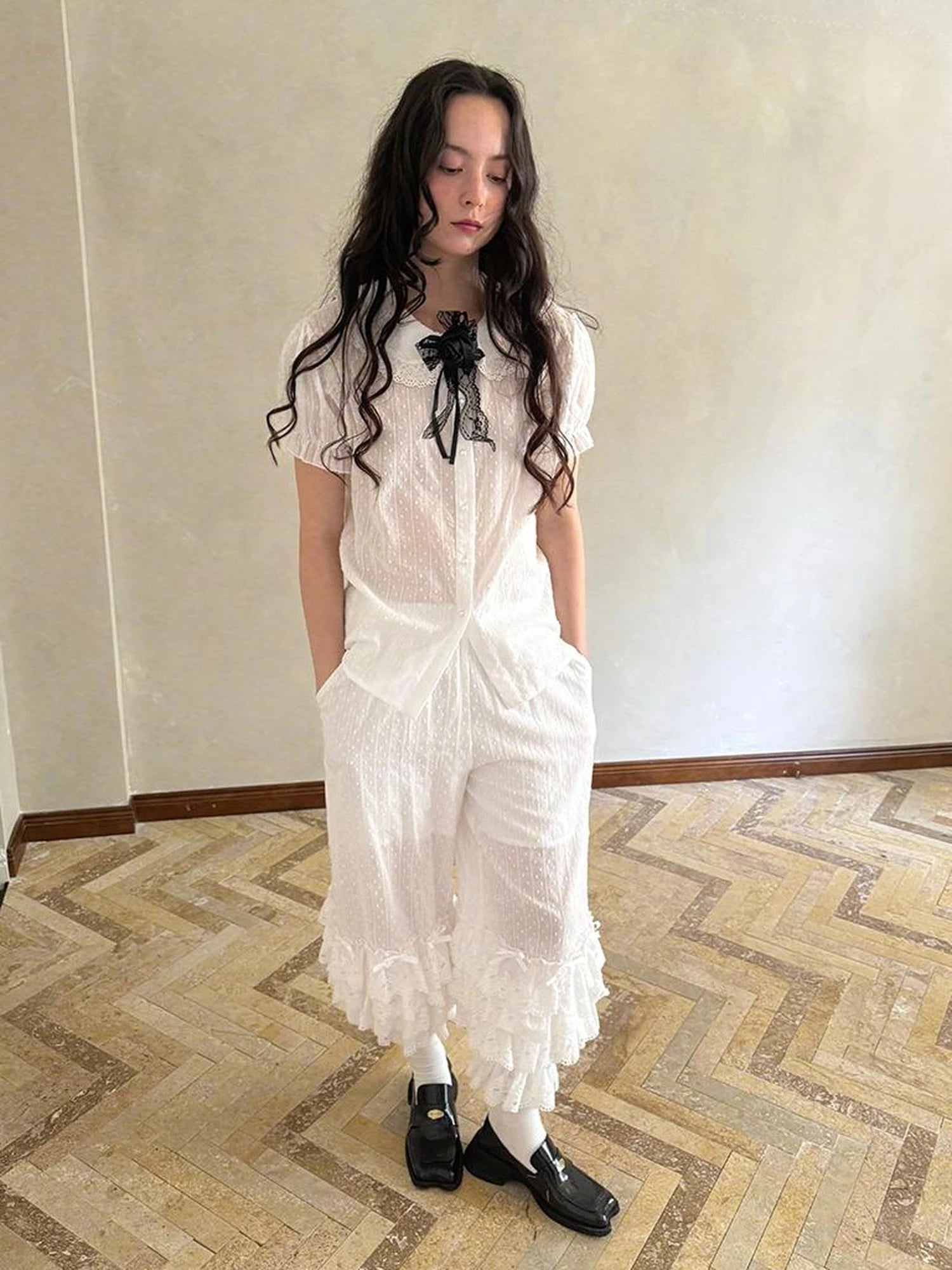 Fairy Tale Bubble Sleeve Cotton Shirt