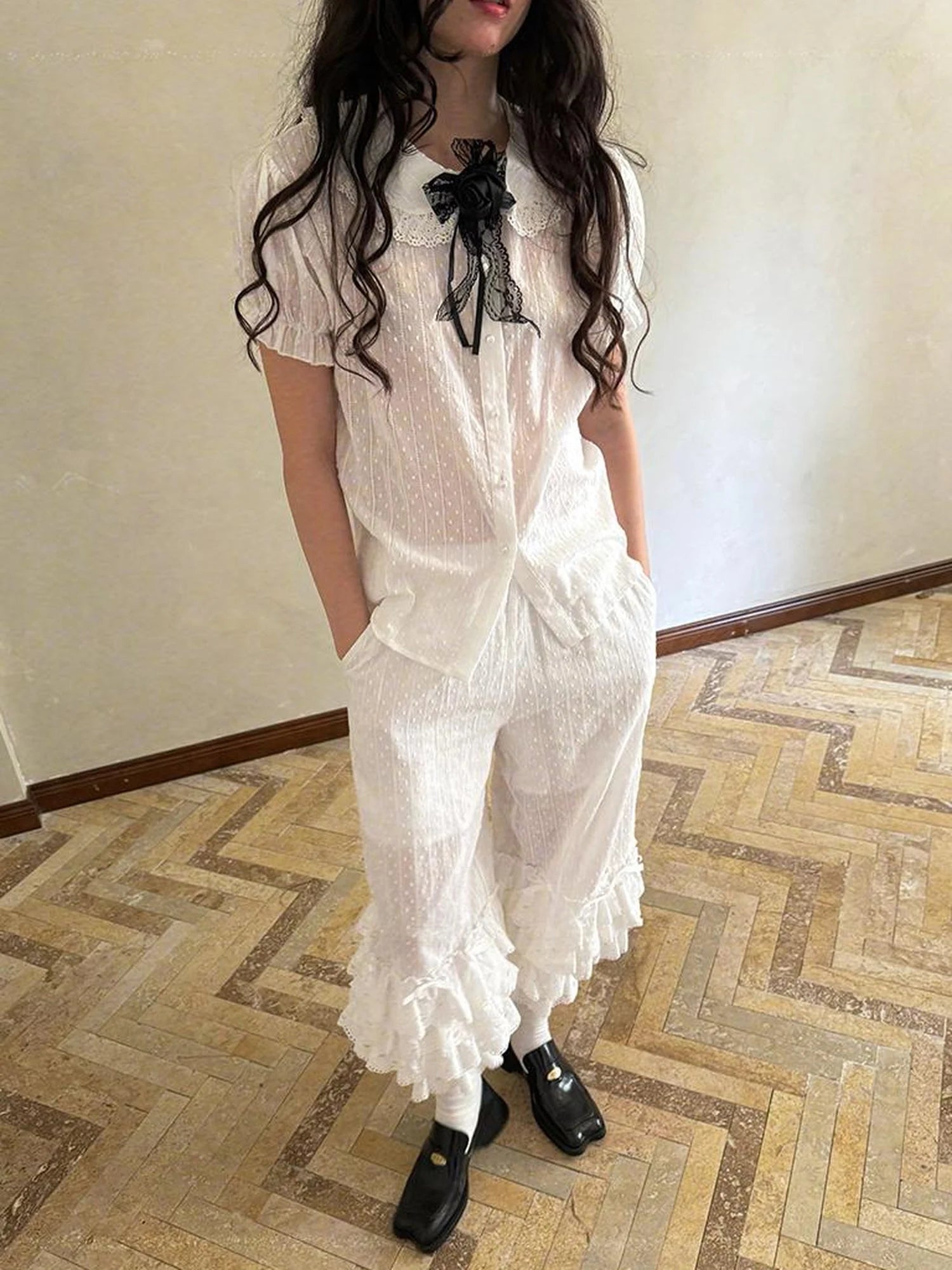 Fairy Tale Bubble Sleeve Cotton Shirt