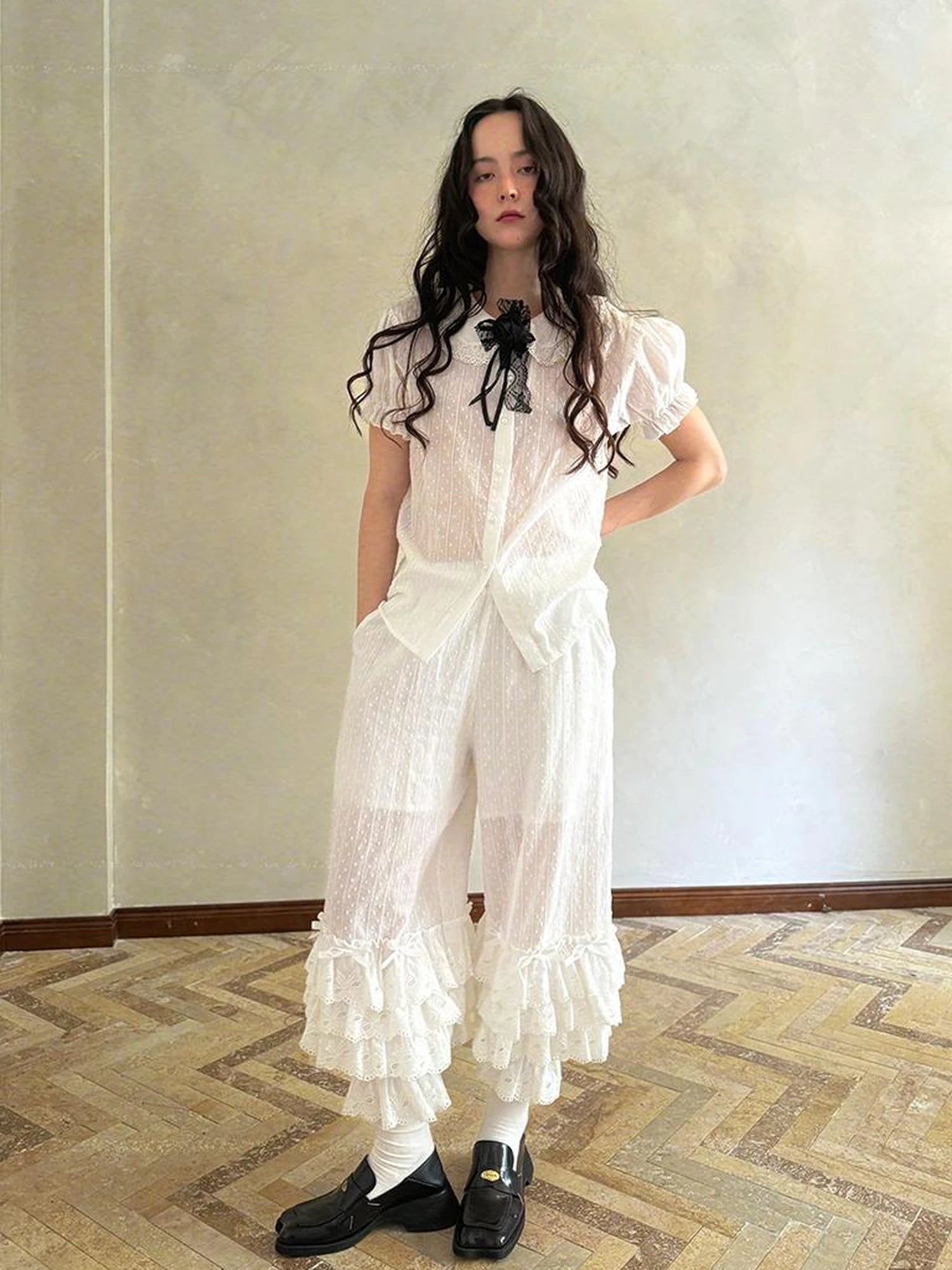 Fairy Tale Bubble Sleeve Cotton Shirt