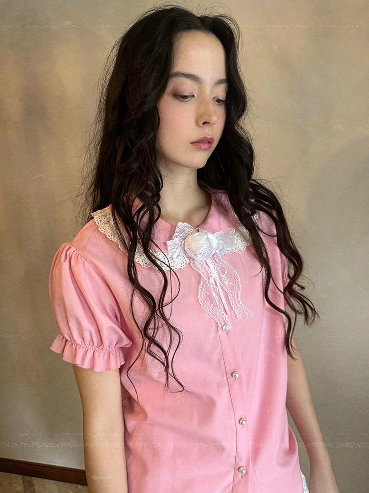 Fairy Tale Bubble Sleeve Cotton Shirt