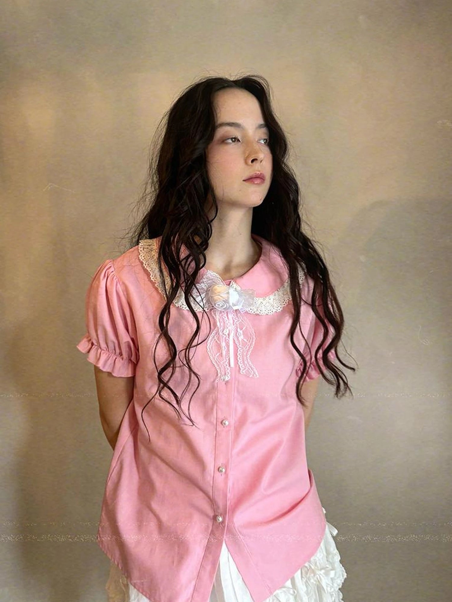 Fairy Tale Bubble Sleeve Cotton Shirt