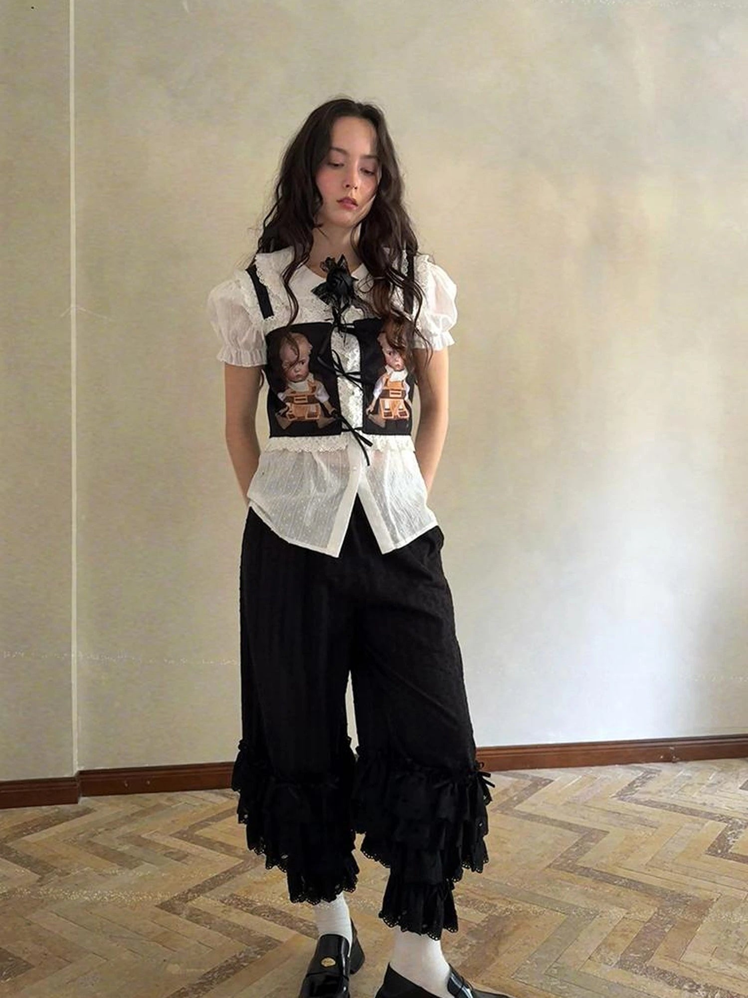 Fairy Tale Bubble Sleeve Cotton Shirt