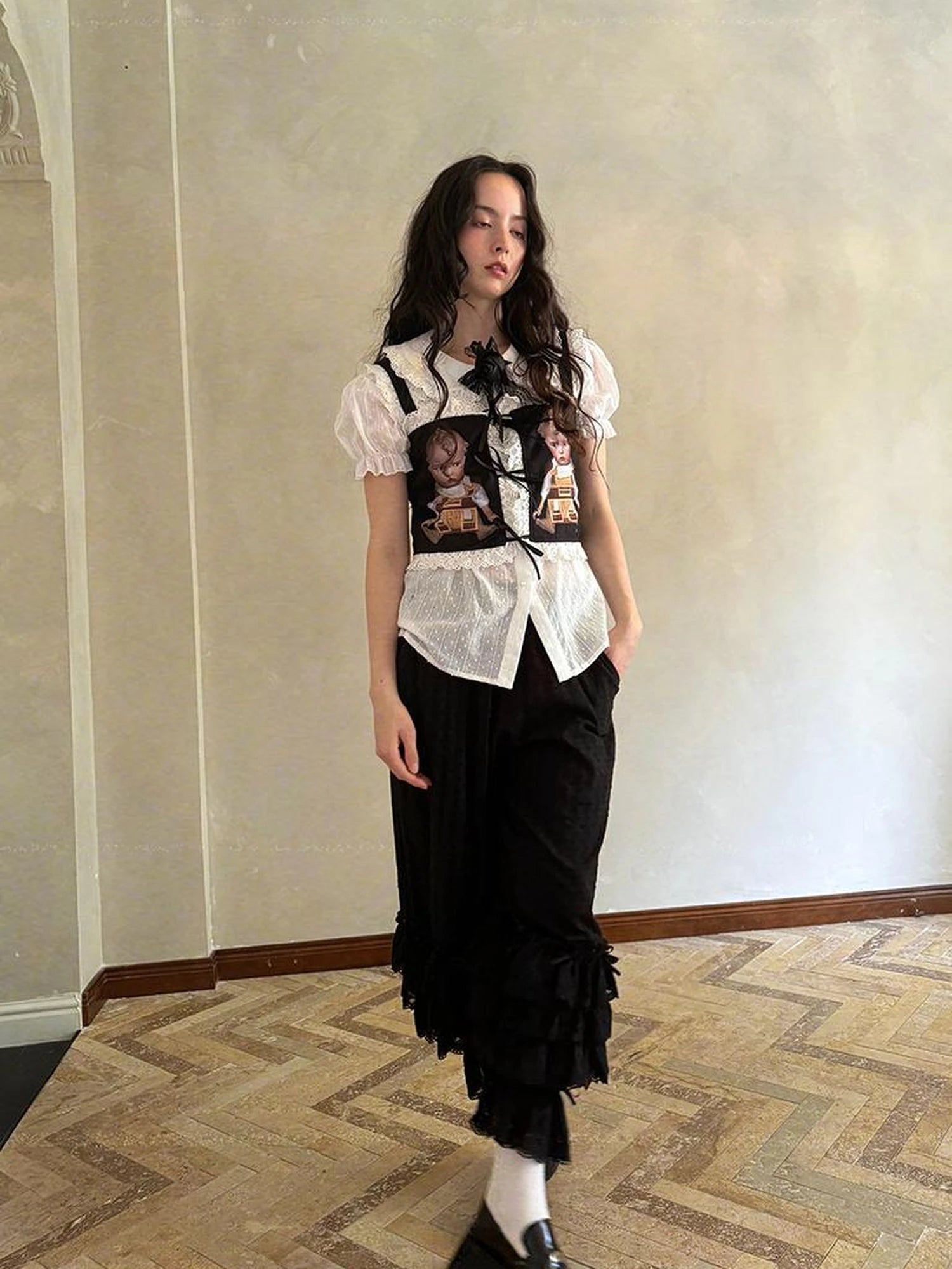 Fairy Tale Bubble Sleeve Cotton Shirt