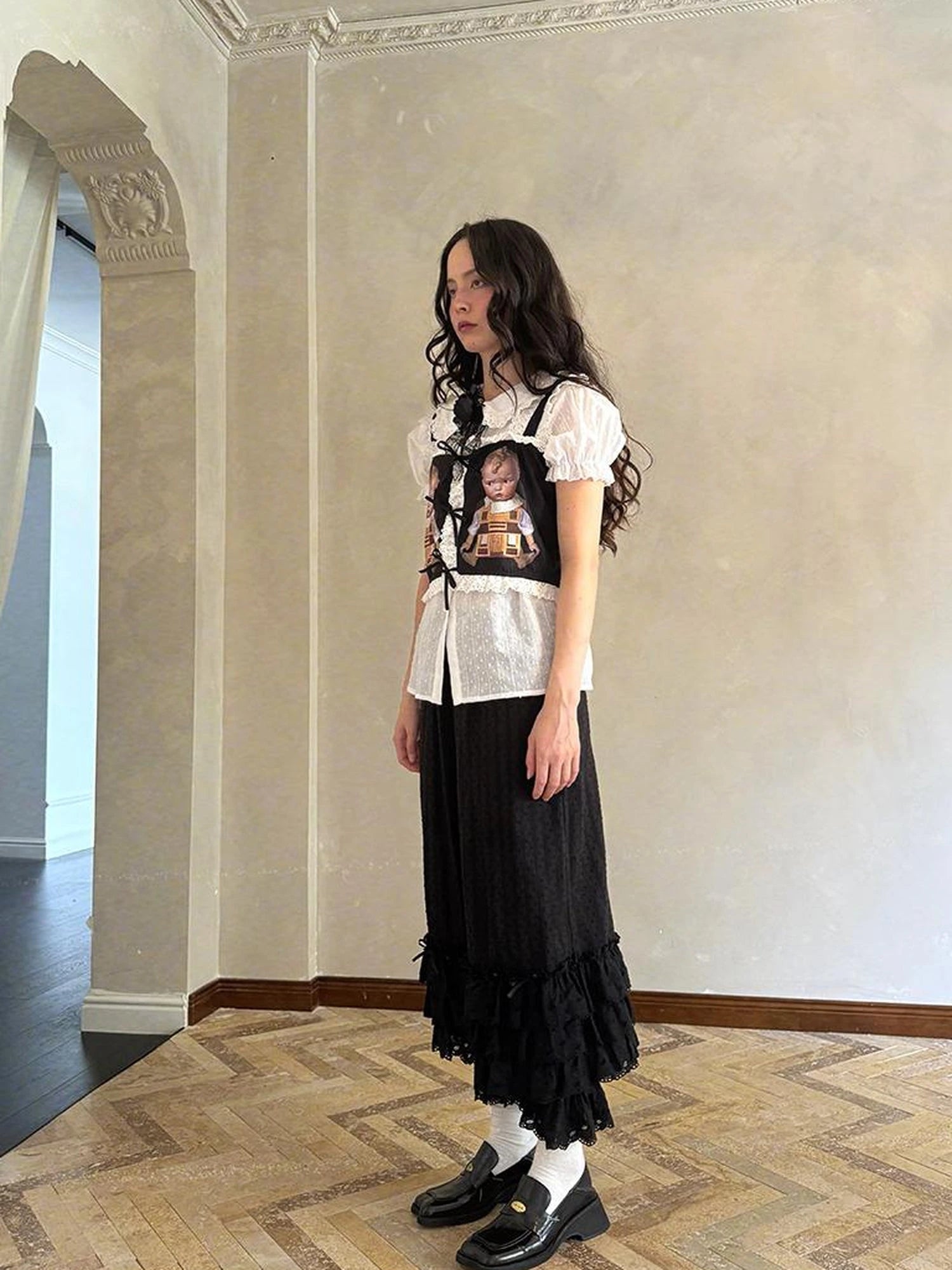 Fairy Tale Bubble Sleeve Cotton Shirt