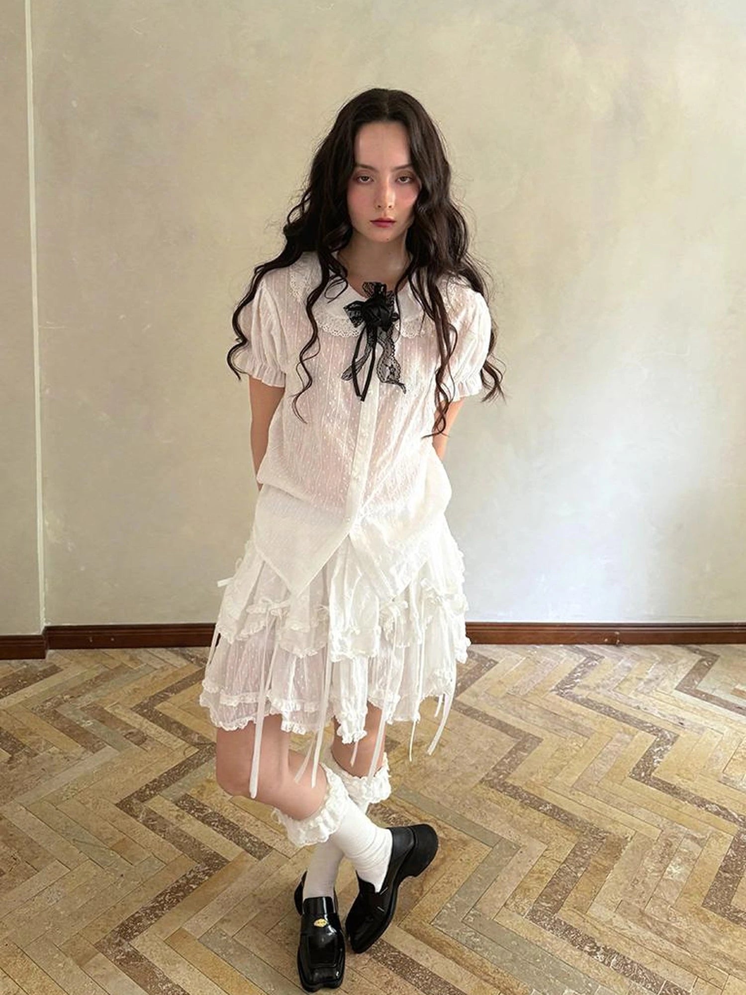 Fairy Tale Bubble Sleeve Cotton Shirt