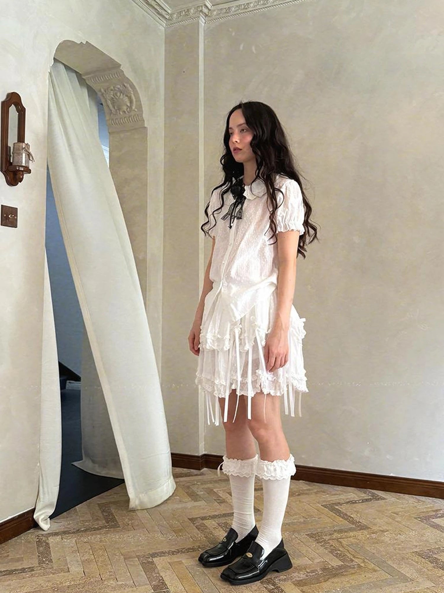 Fairy Tale Bubble Sleeve Cotton Shirt