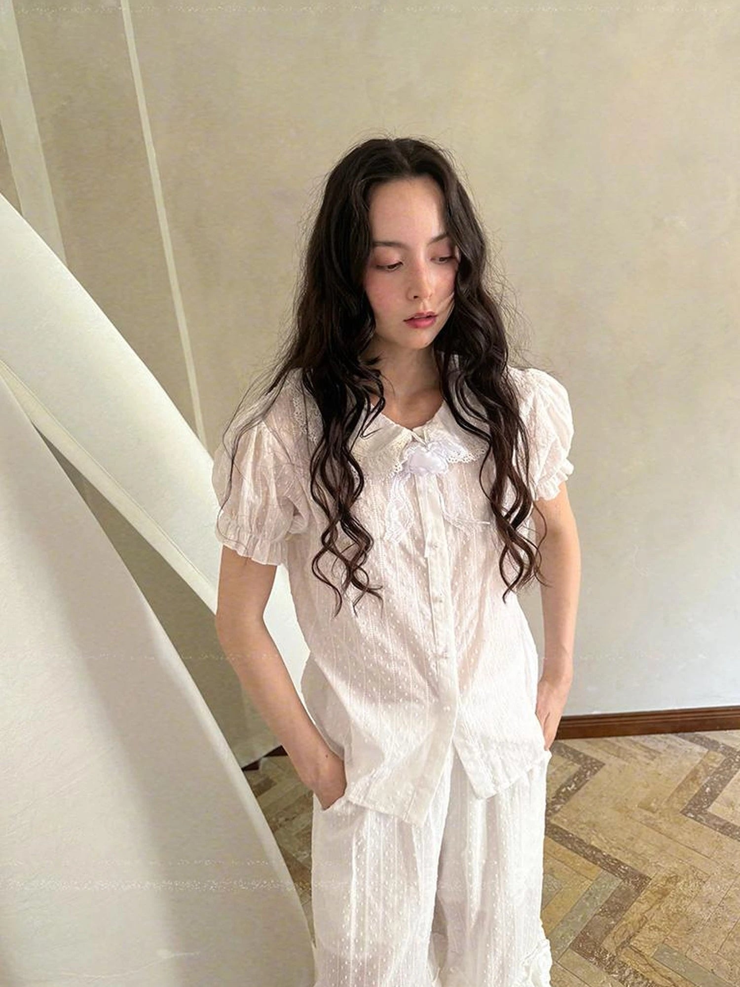 Fairy Tale Bubble Sleeve Cotton Shirt