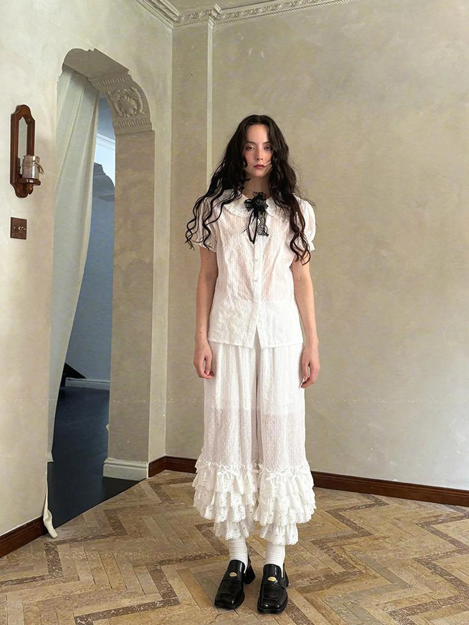 Fairy Tale Bubble Sleeve Cotton Shirt