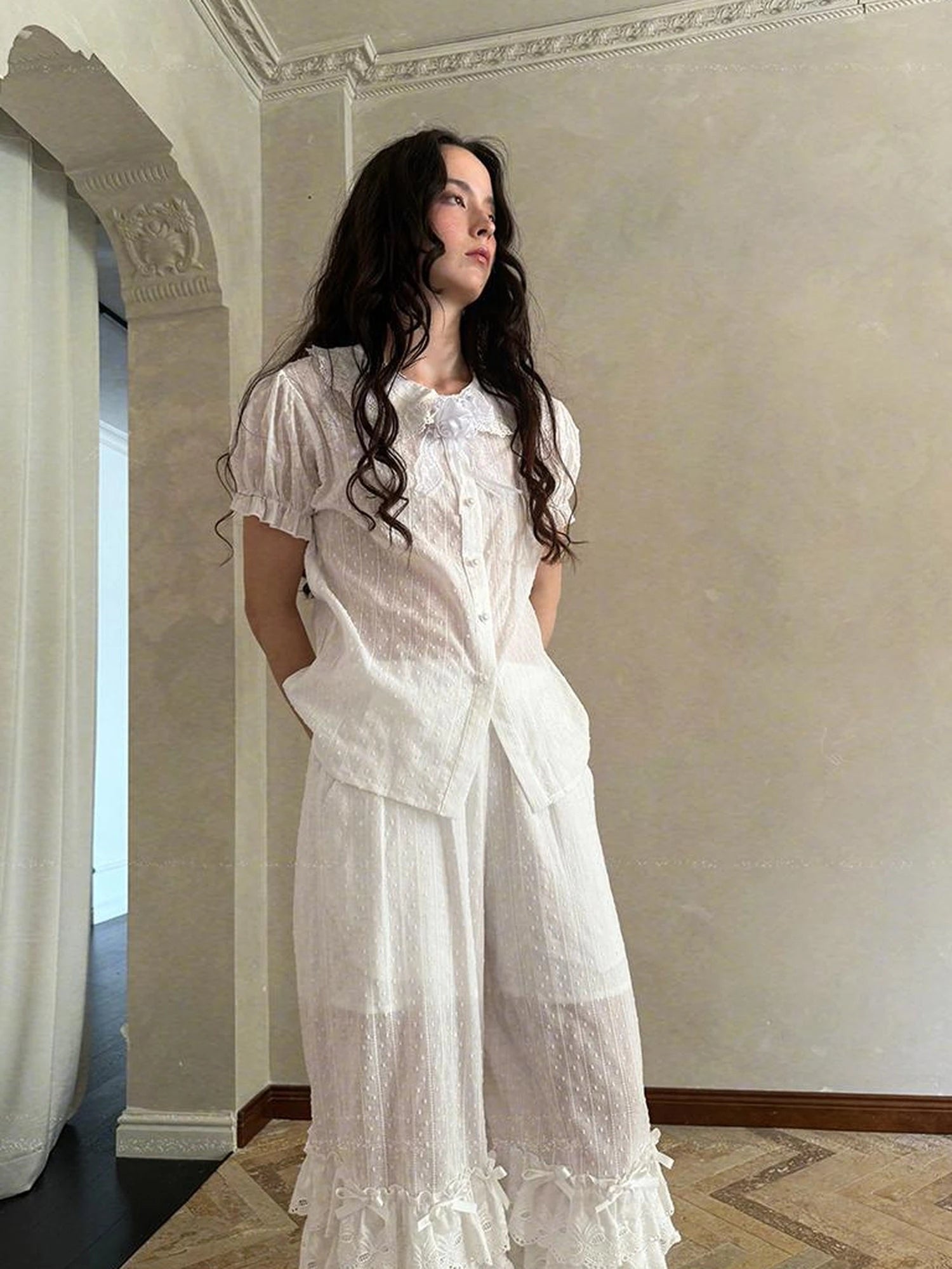 Fairy Tale Bubble Sleeve Cotton Shirt