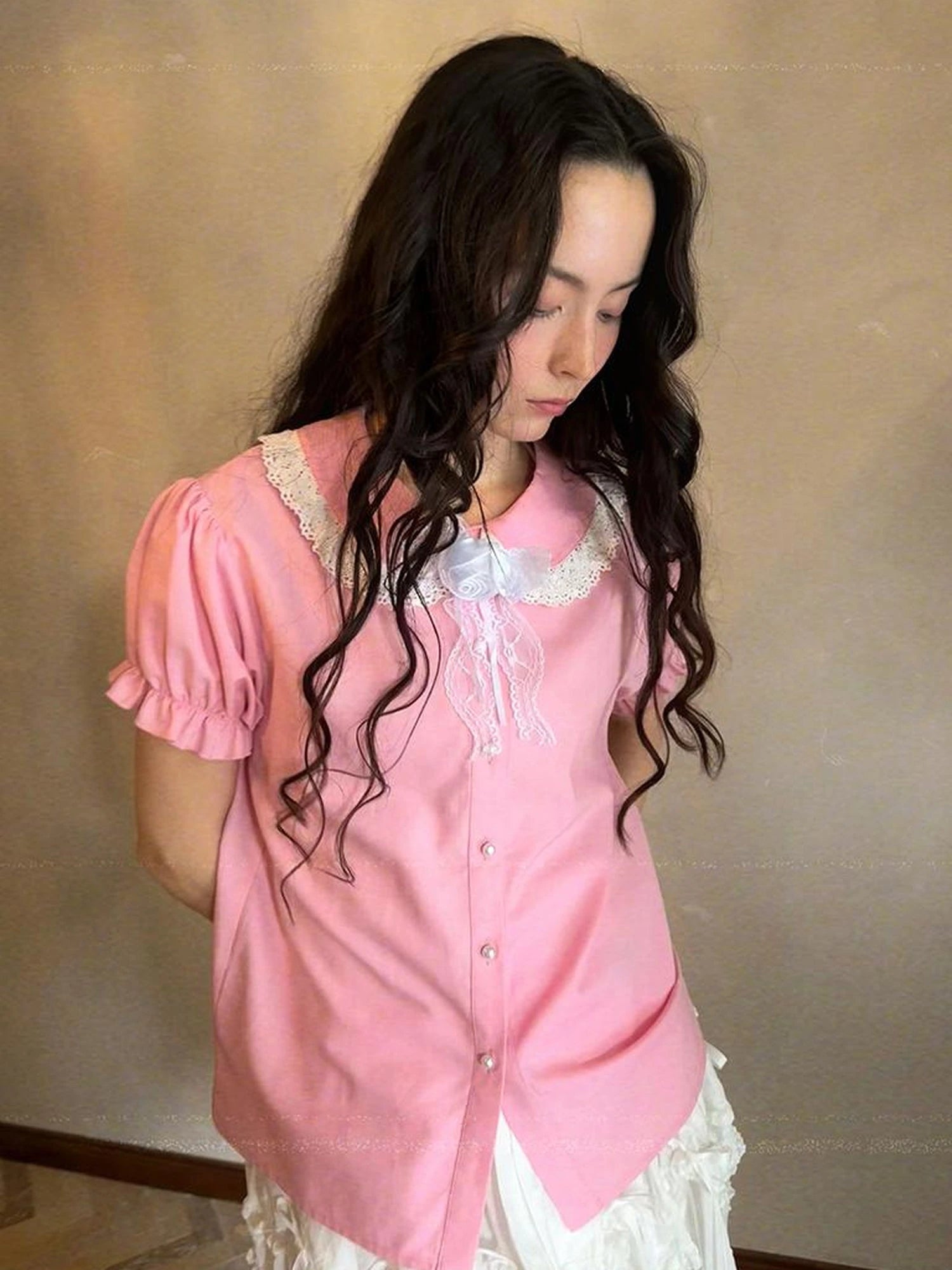 Fairy Tale Bubble Sleeve Cotton Shirt