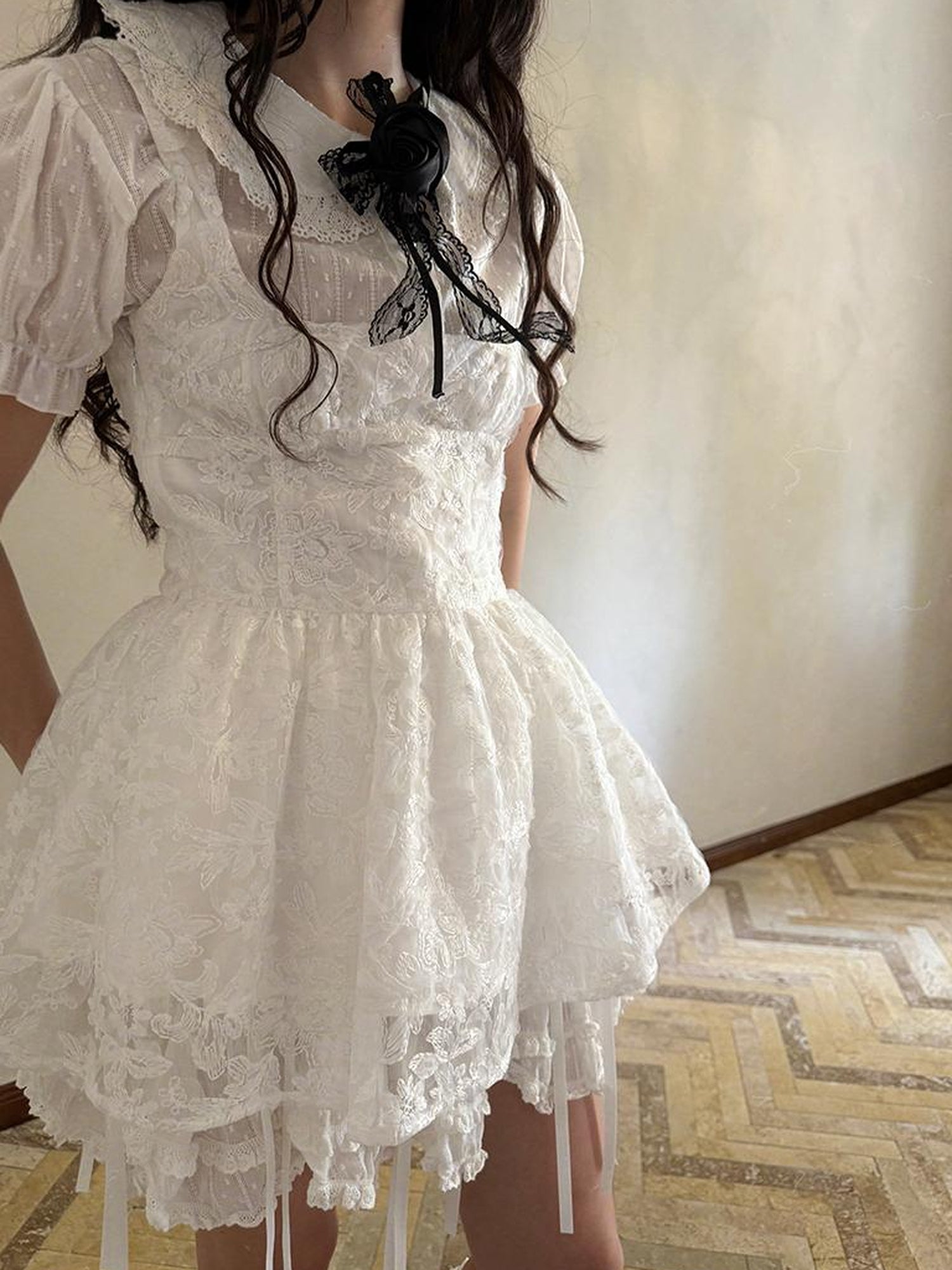 Daytoday Fairytale Print Knit Jumper Dress With Doll Illustration