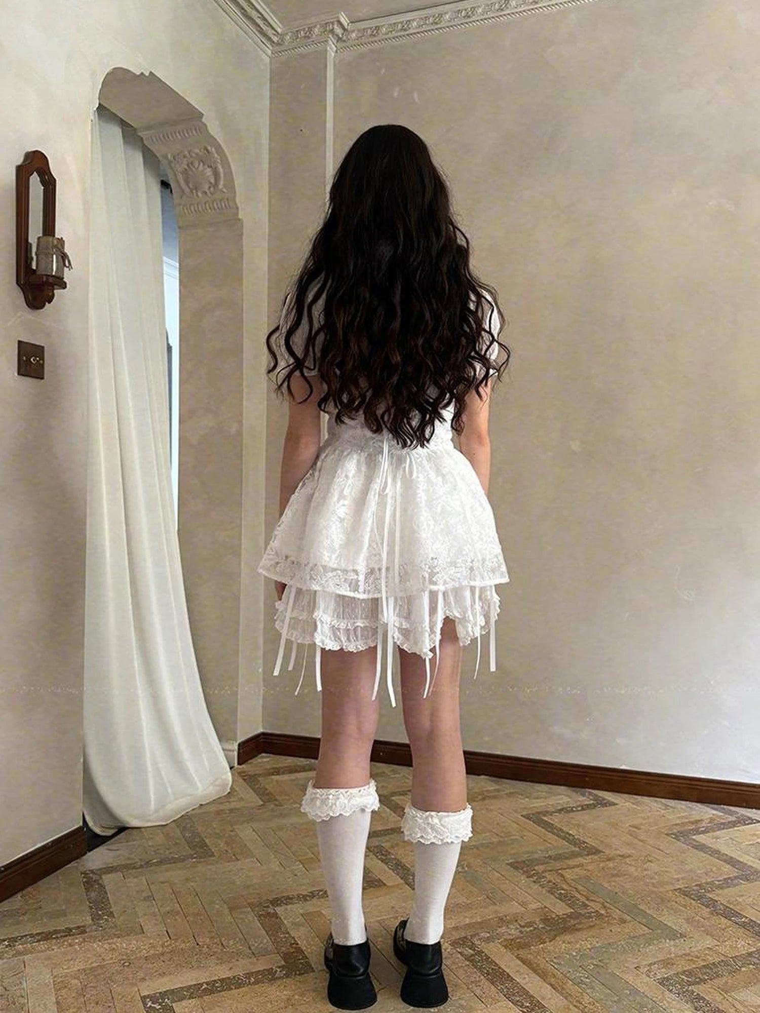 Fairytale Print Knit Jumper Dress With Doll Illustration