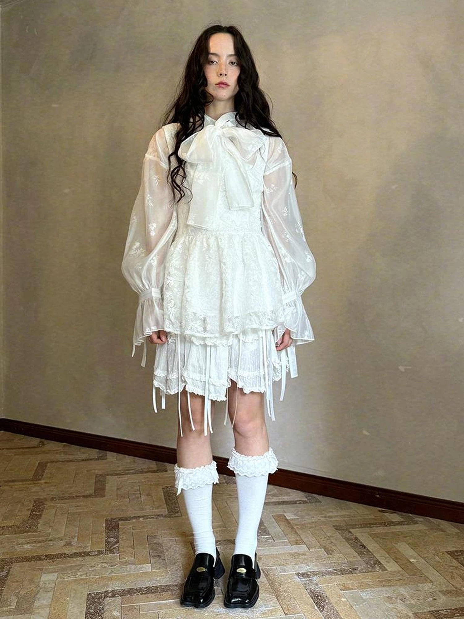 Fairytale Print Knit Jumper Dress With Doll Illustration