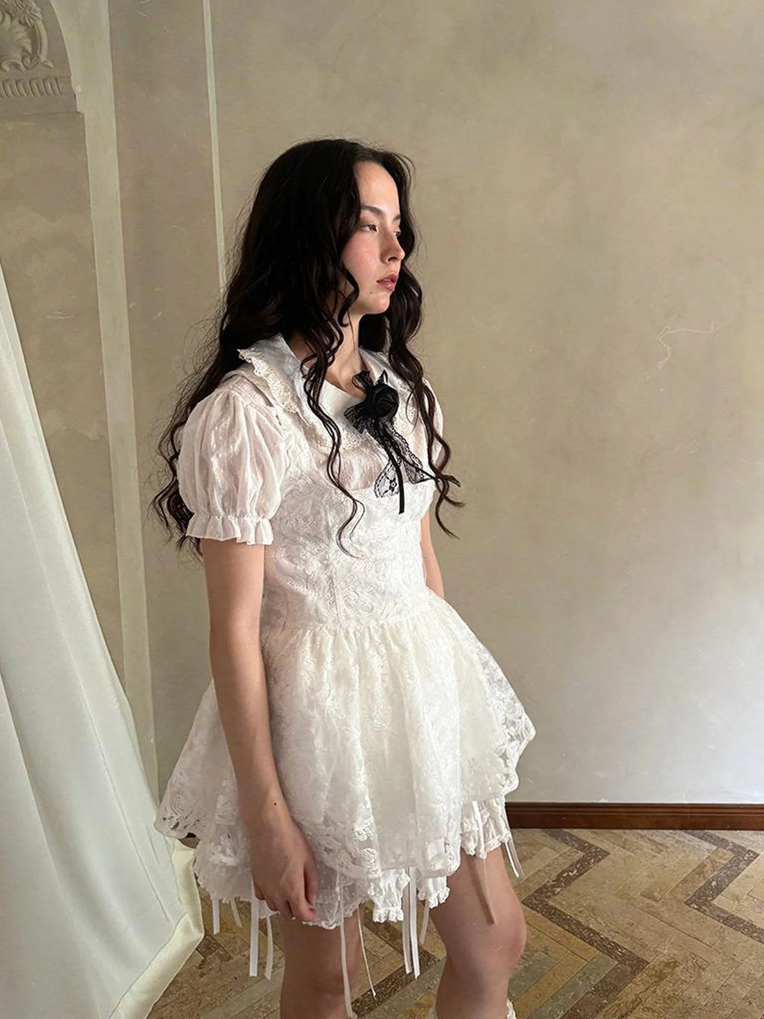 Fairytale Print Knit Jumper Dress With Doll Illustration