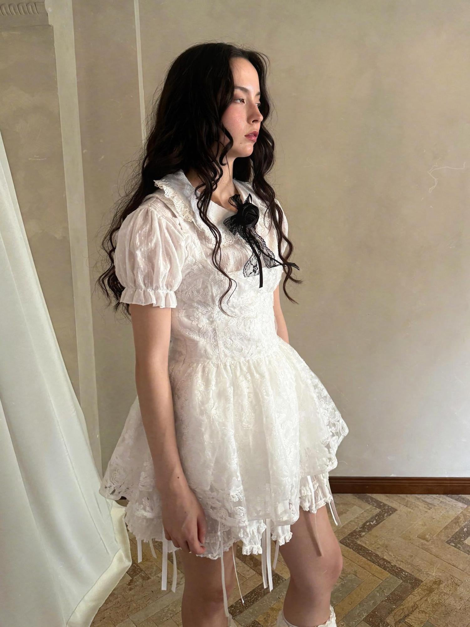 Daytoday Fairytale Print Knit Jumper Dress With Doll Illustration